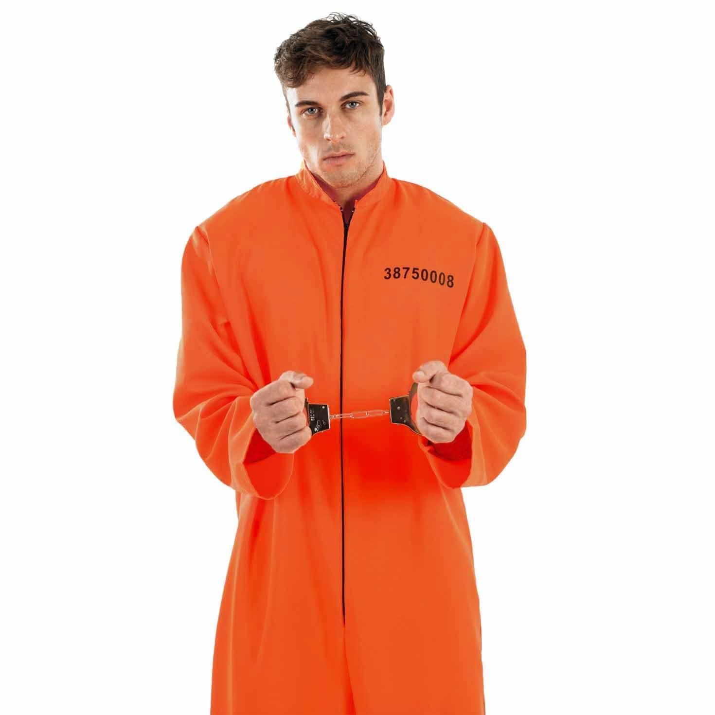 fun shack Prisoner Costume Men,Inmate Costume Men, Convict Costumes, Halloween Costumes for Adults - Image 3
