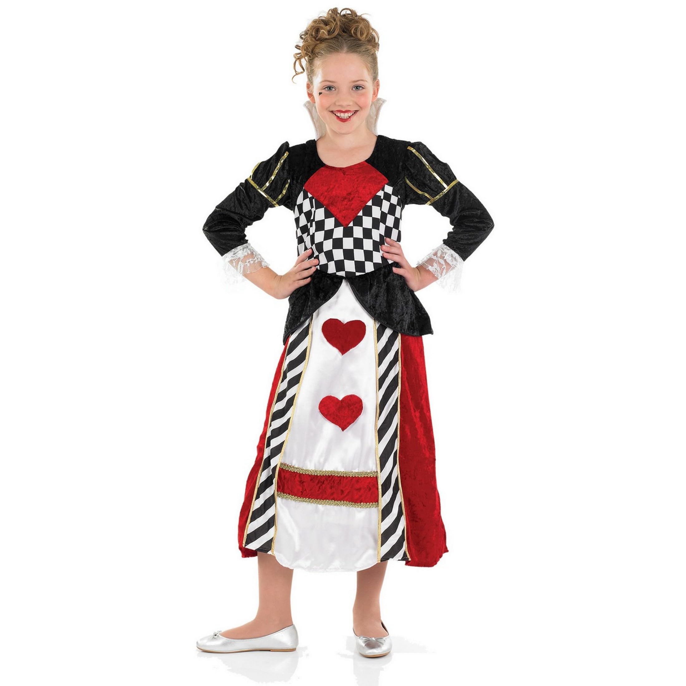 fun shack Queen of Hearts Costume for Girls, Royal Dress Up Outfit, Kids Queen Costume for Parties and Events - Image 6