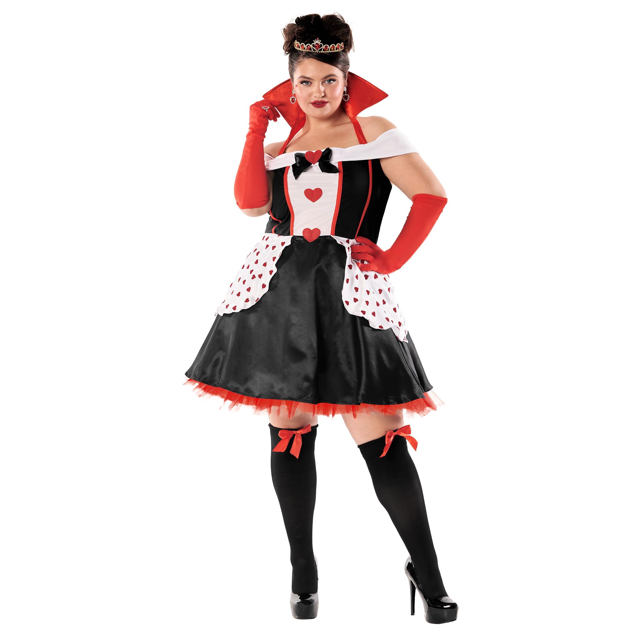 fun shack Queen of Hearts Costume for Women, Red Queen Outfit, Heart Costume for Adults, Womens Halloween Costumes - Image 3