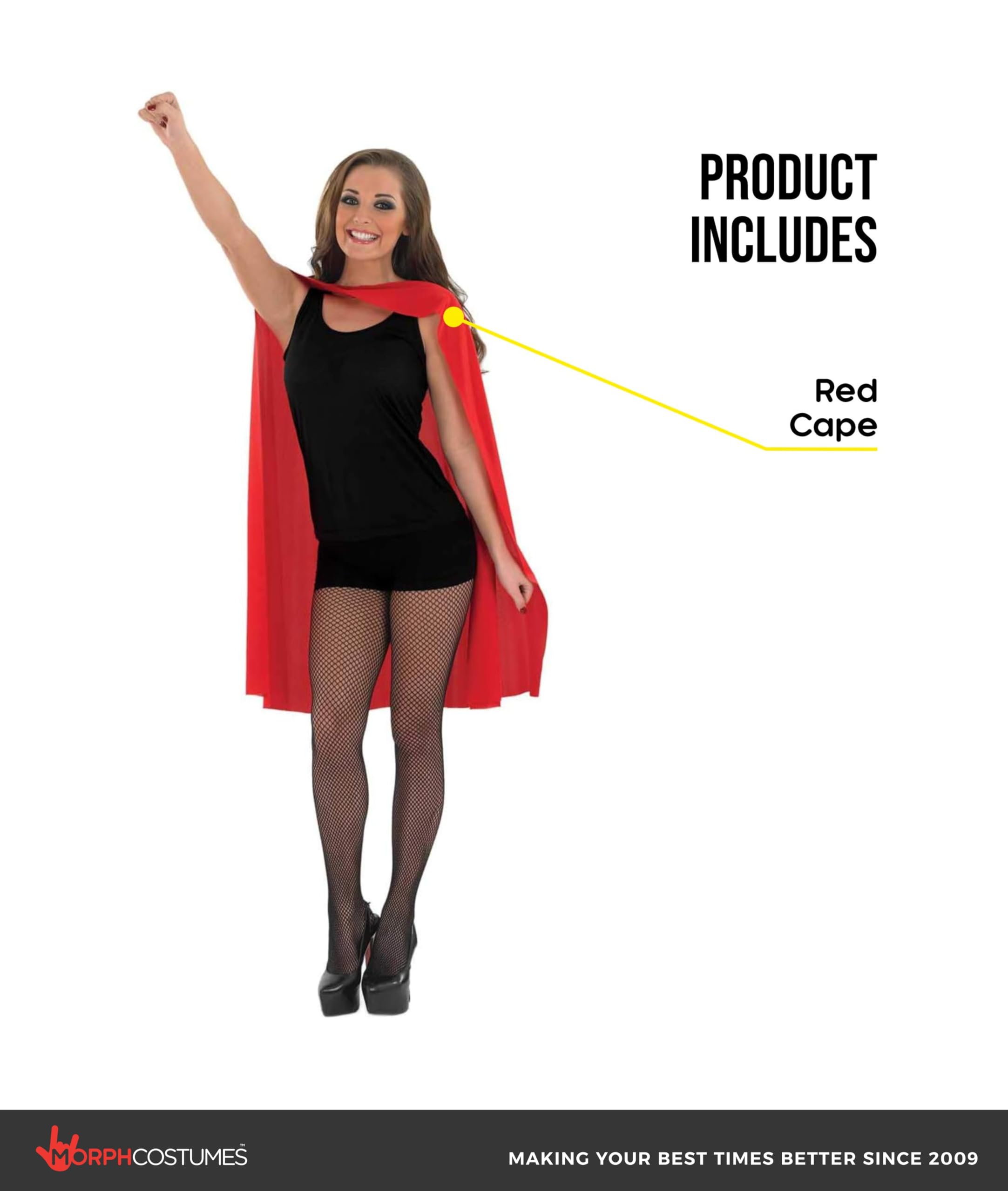 fun shack Red Cape for women, Red Cape, Superhero Capes for Adults, Short Superhero Capes, Super hero Costume Women - Image 2