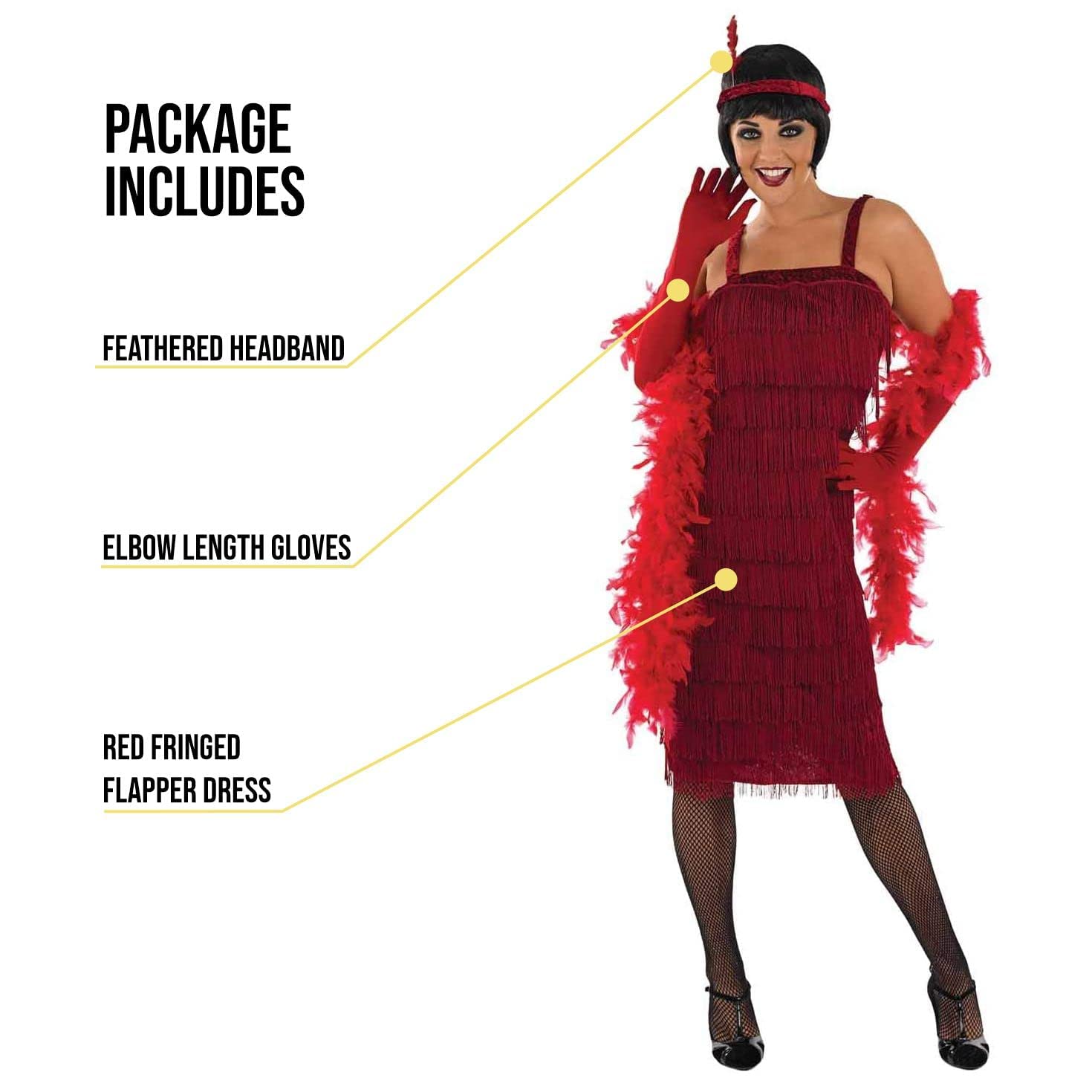 fun shack Red Flapper Dress for Women, Womens Flapper Dresses, Roaring Twenties Dresses, 1920 Flapper Dress for Women - Image 3