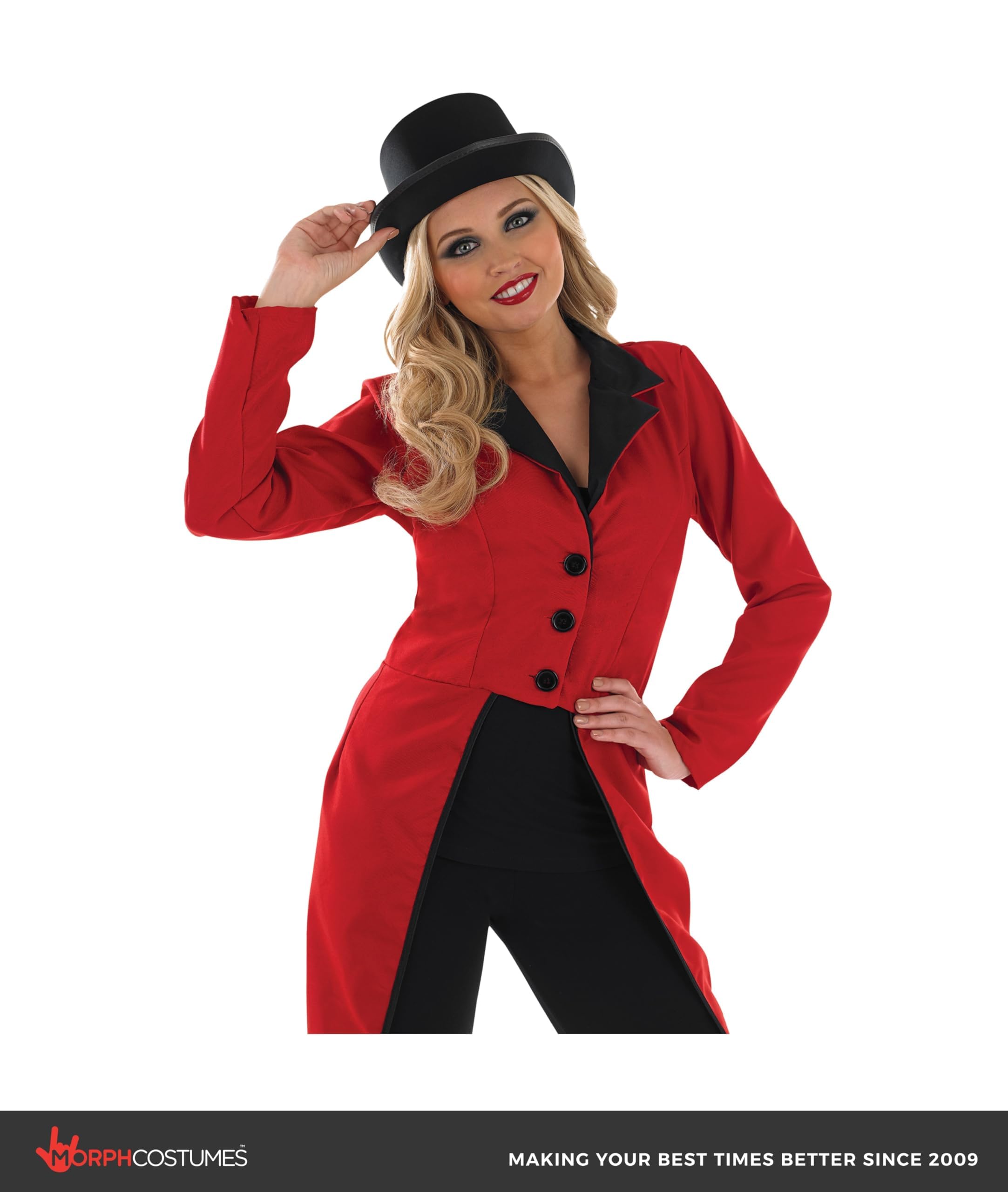 fun shack Red Ringmaster Jacket Womens, Circus Ringmaster Costume Women, Lion Tamer Costume, Carnival Costumes for Women - Image 4
