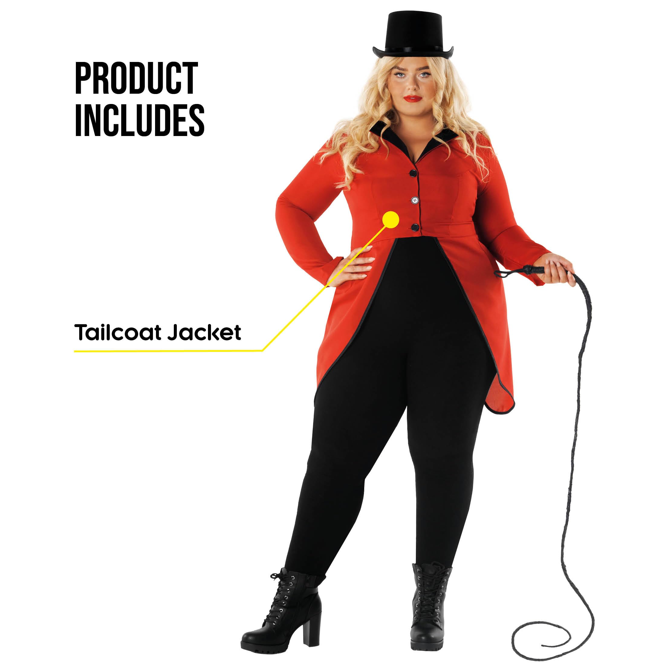 fun shack Red Ringmaster Jacket Womens, Circus Ringmaster Costume Women, Lion Tamer Costume, Carnival Costumes for Women - Image 7