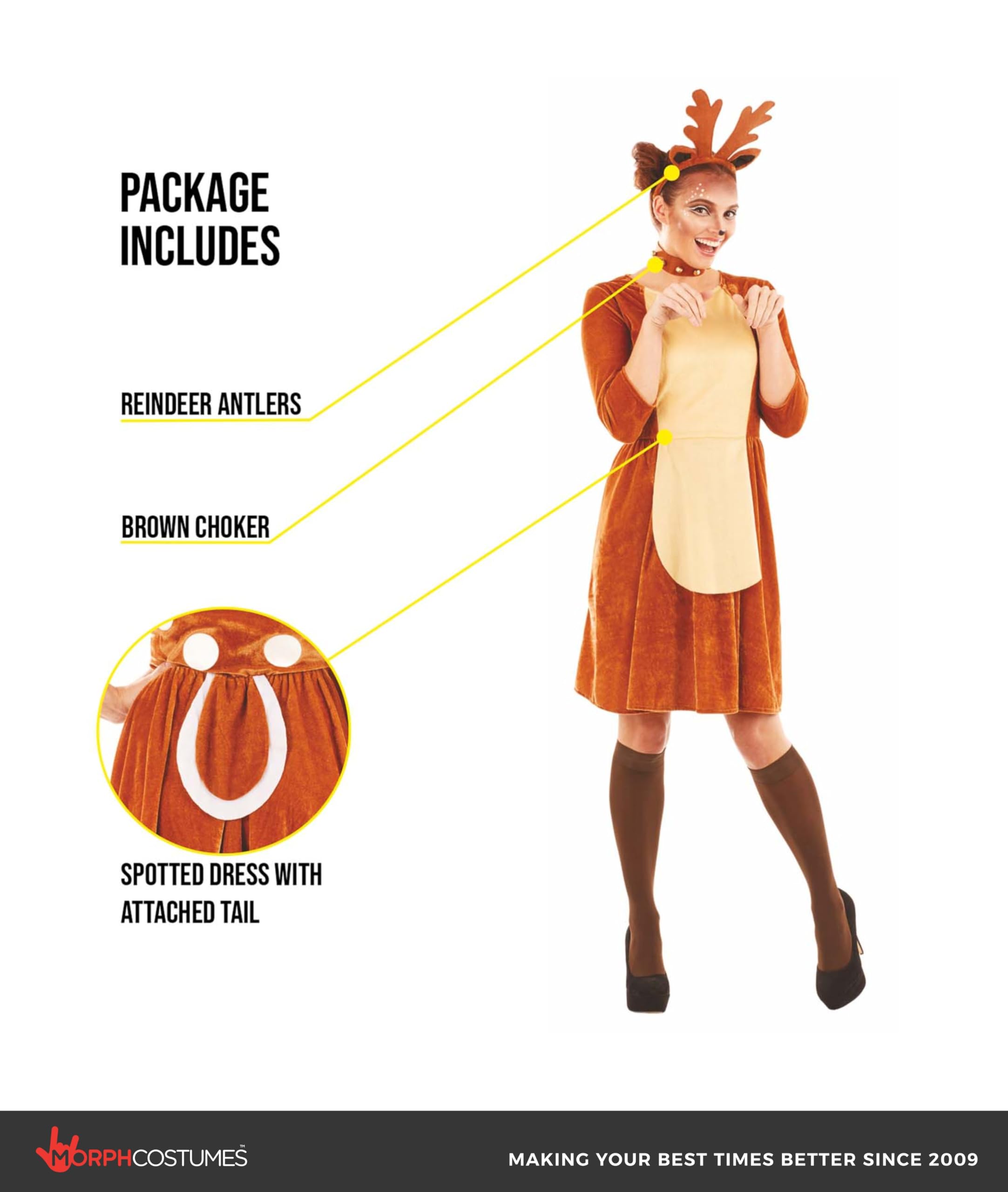 fun shack Reindeer Costume, Reindeer Costume Women, Christmas Character Costumes, Christmas Costumes For Women - Image 2