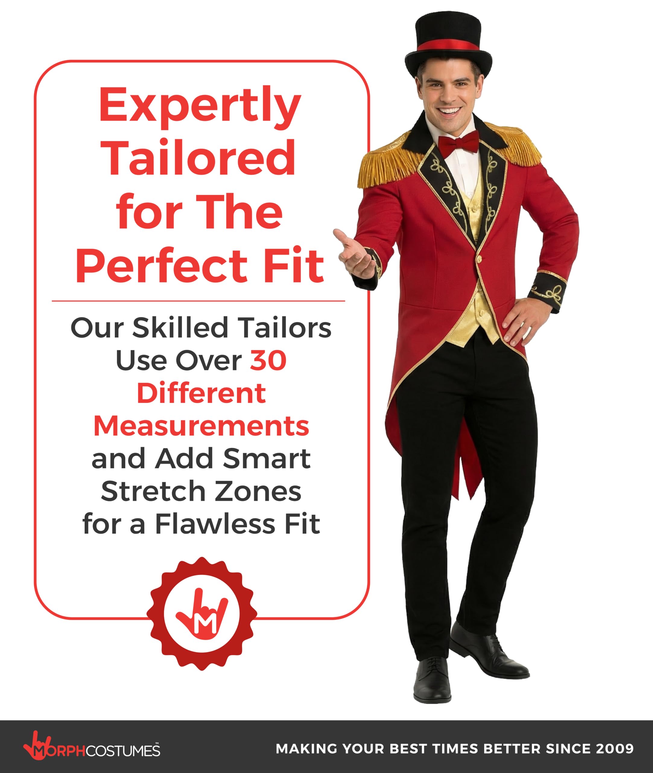fun shack Ringmaster Costume for Men, Circus Outfit, Carnival Costume for Men, halloween costumes for adults - Image 4
