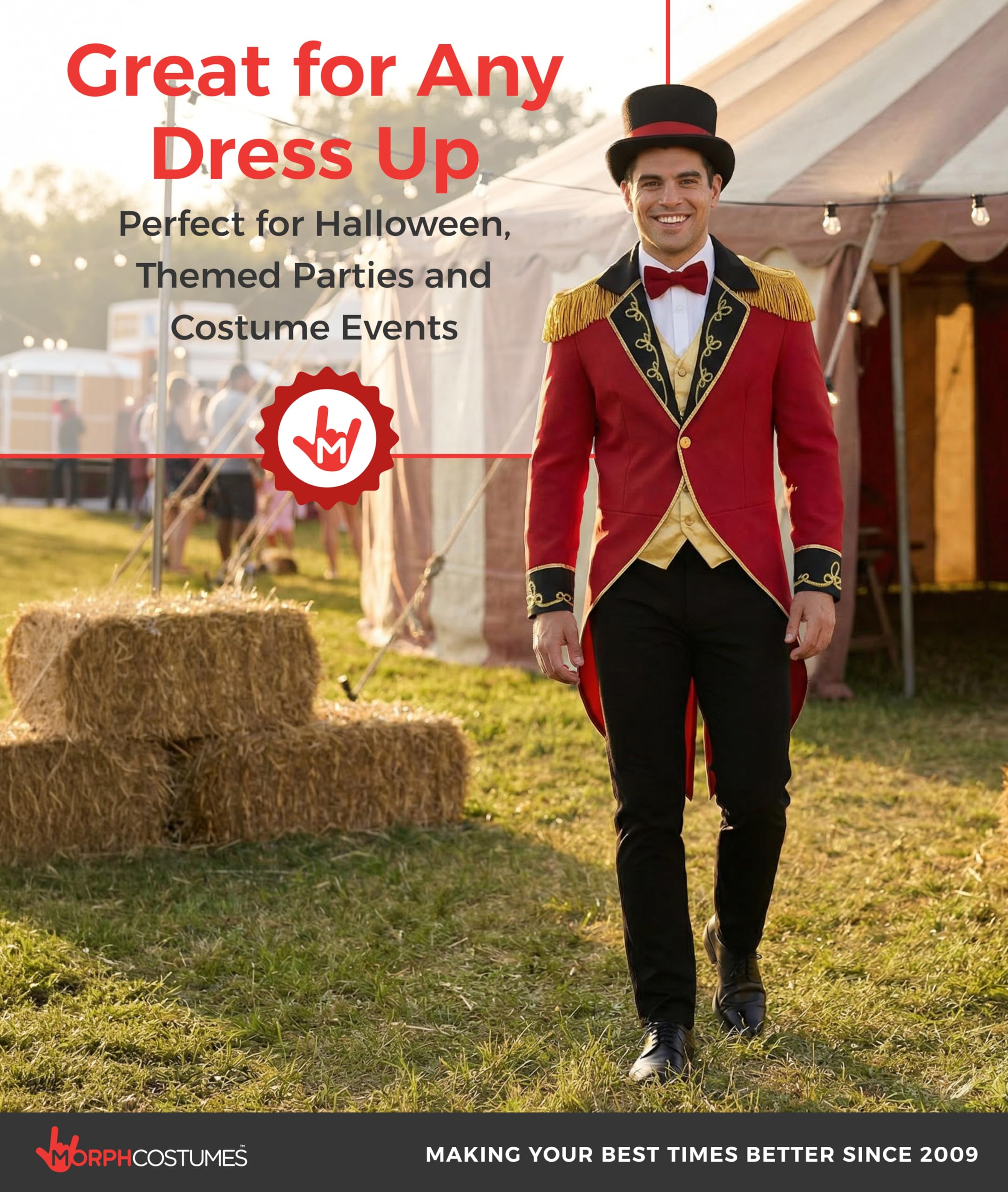 fun shack Ringmaster Costume for Men, Circus Outfit, Carnival Costume for Men, halloween costumes for adults - Image 5