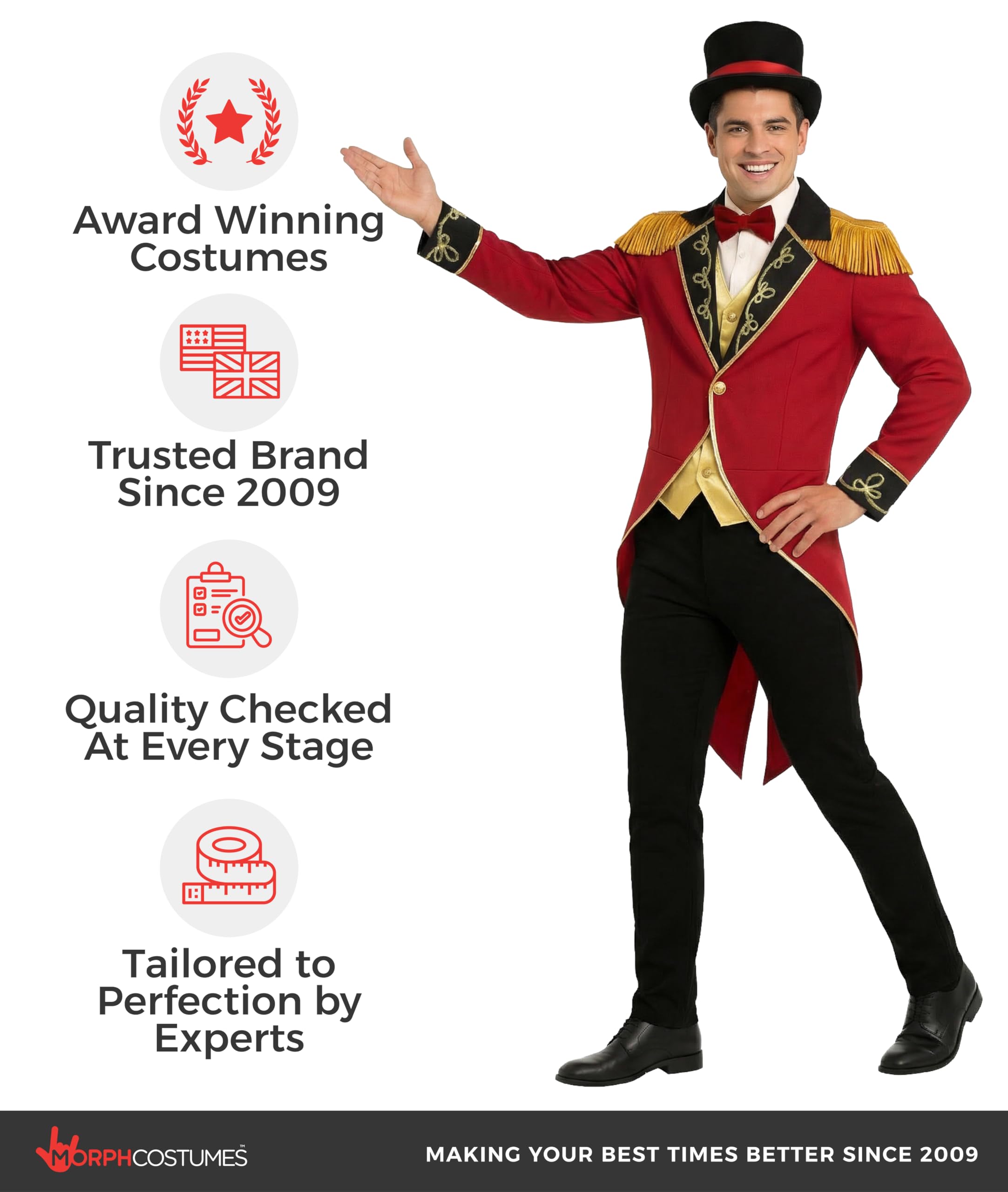 fun shack Ringmaster Costume for Men, Circus Outfit, Carnival Costume for Men, halloween costumes for adults - Image 6