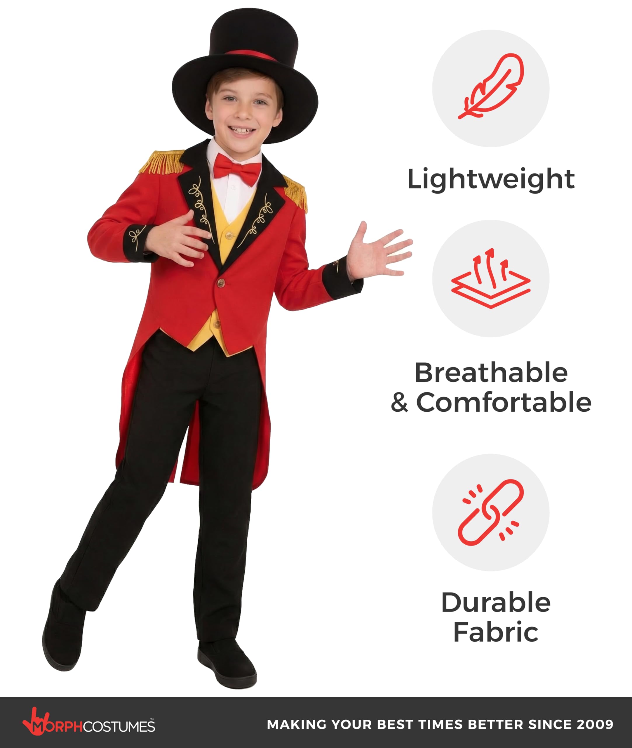 fun shack Ringmaster Costume Kids, Circus Ring Master Costume Boys, Boys Halloween Costumes, Halloween Costumes for Kids, Small - Image 4
