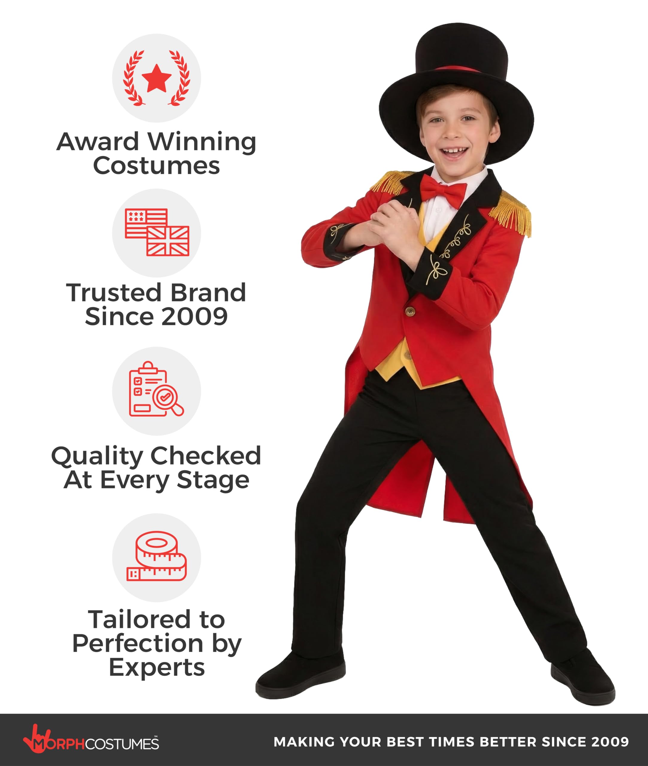 fun shack Ringmaster Costume Kids, Circus Ring Master Costume Boys, Boys Halloween Costumes, Halloween Costumes for Kids, Small - Image 5