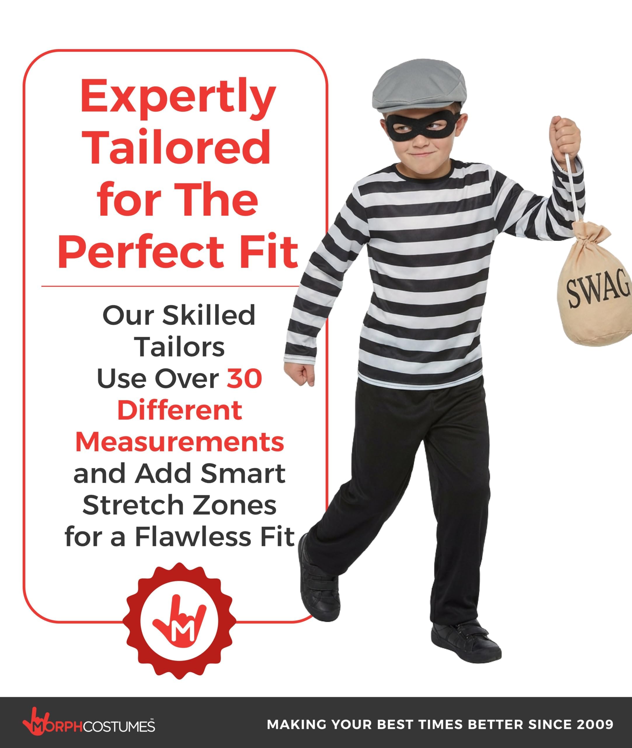 fun shack Robber Costume Kids, Burglar Costume Boys, Robber Costumes for Boys, Book Characters Costumes for Kids, Small - Image 7