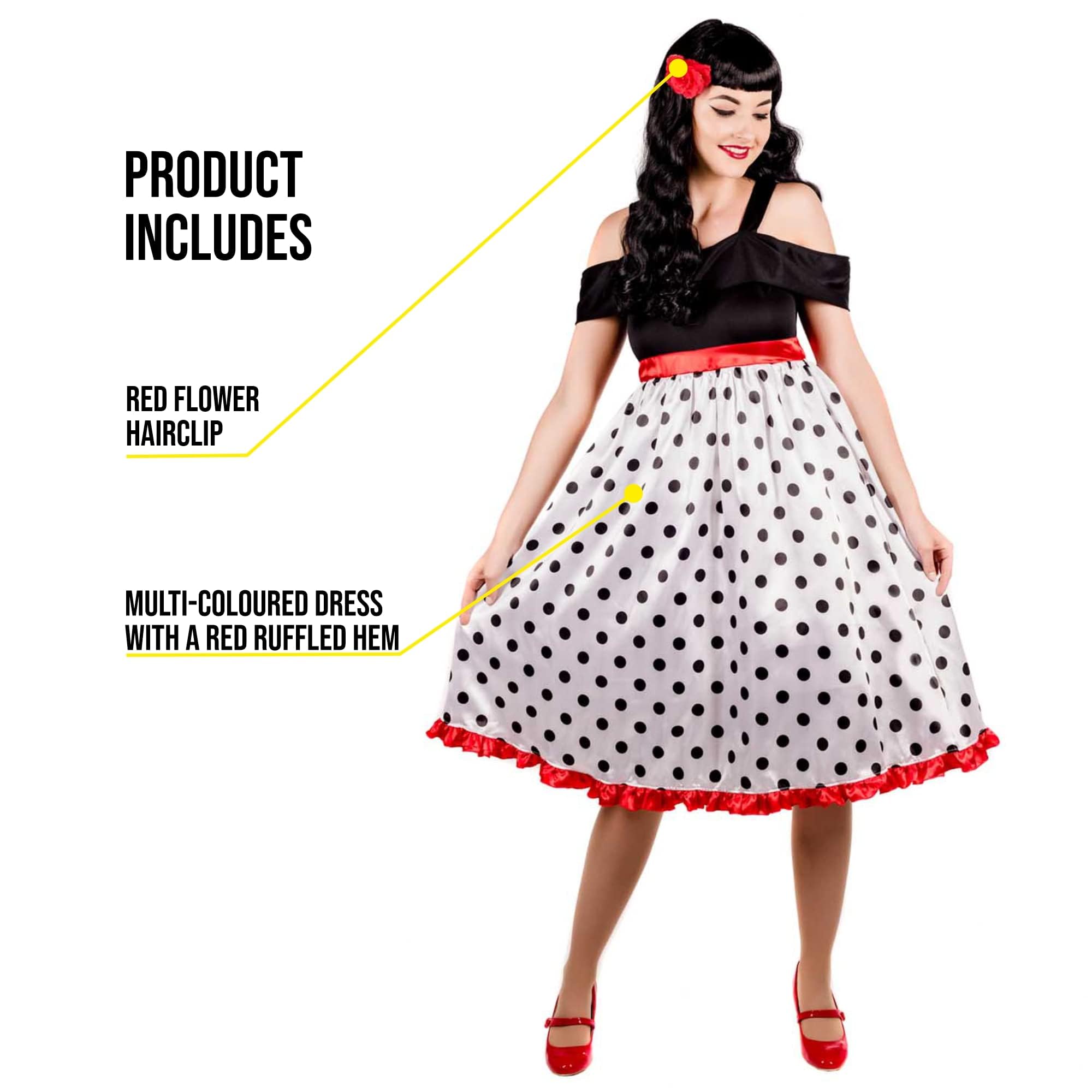fun shack Rockabilly Dress 50s Vintage Retro Halloween Costumes for Women - Image 5