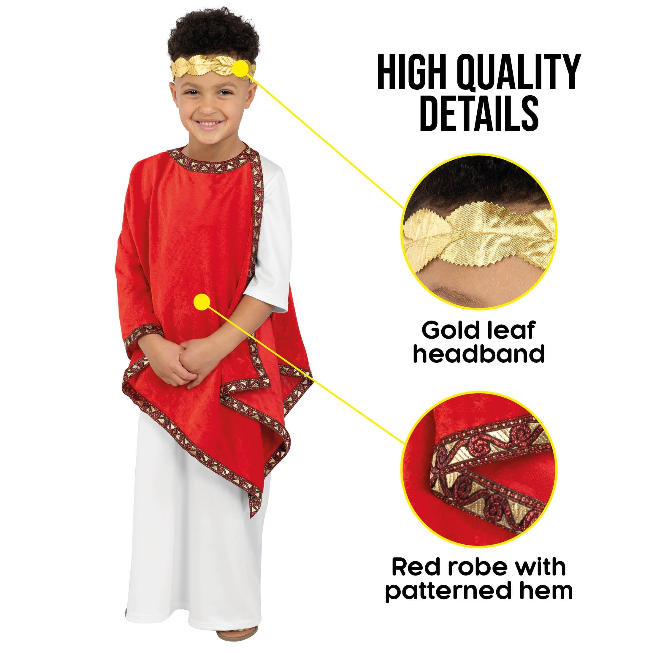 fun shack Roman Emperor Costume For Boys, Toga Costume For Kids, Roman Costume For Boys, Kids Roman Outfit - Image 5