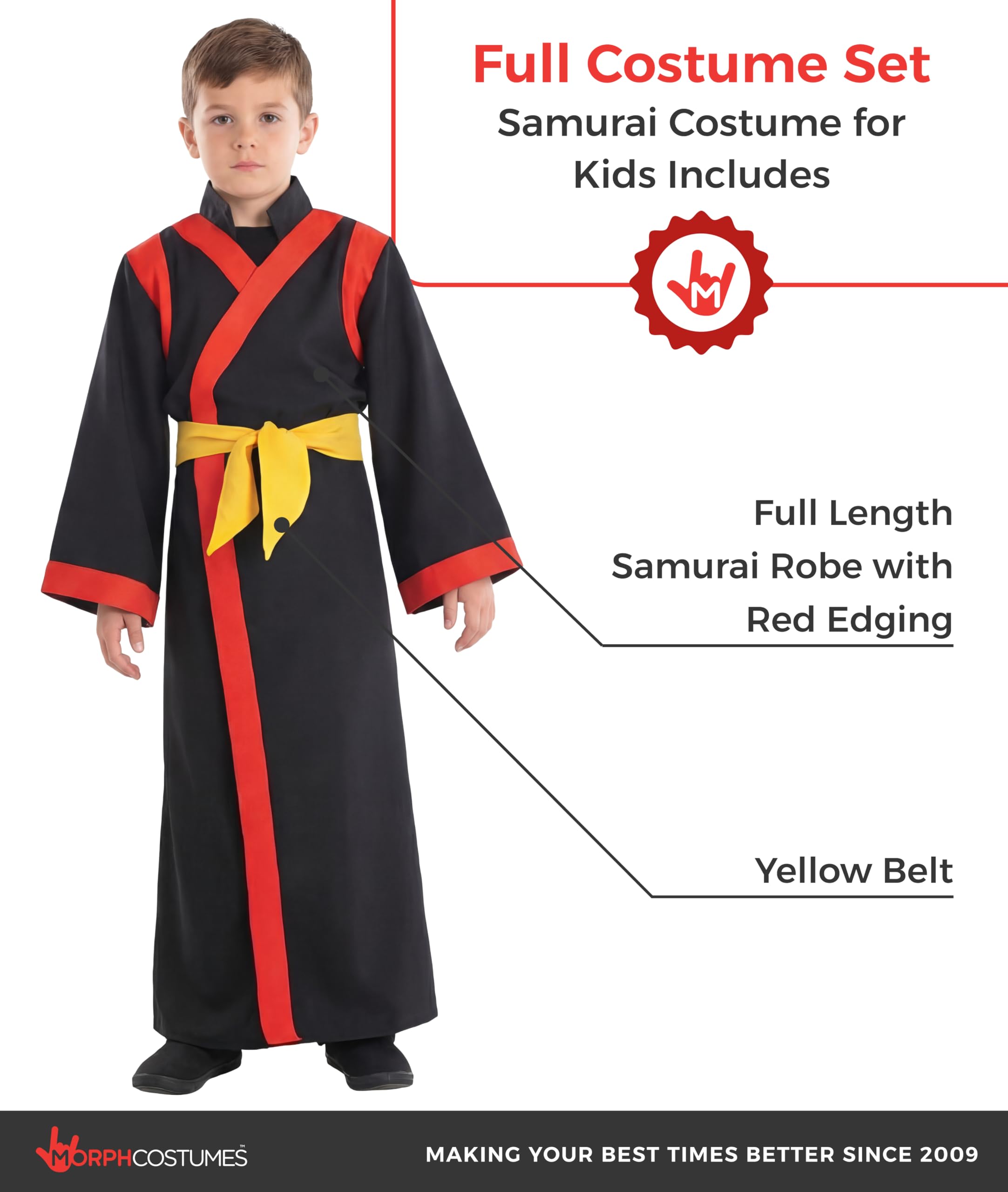 fun shack Samurai Costume Kids, Kids Samurai Costume, Japanese Kimono Boys, Boys Japanese Outfit - Image 2