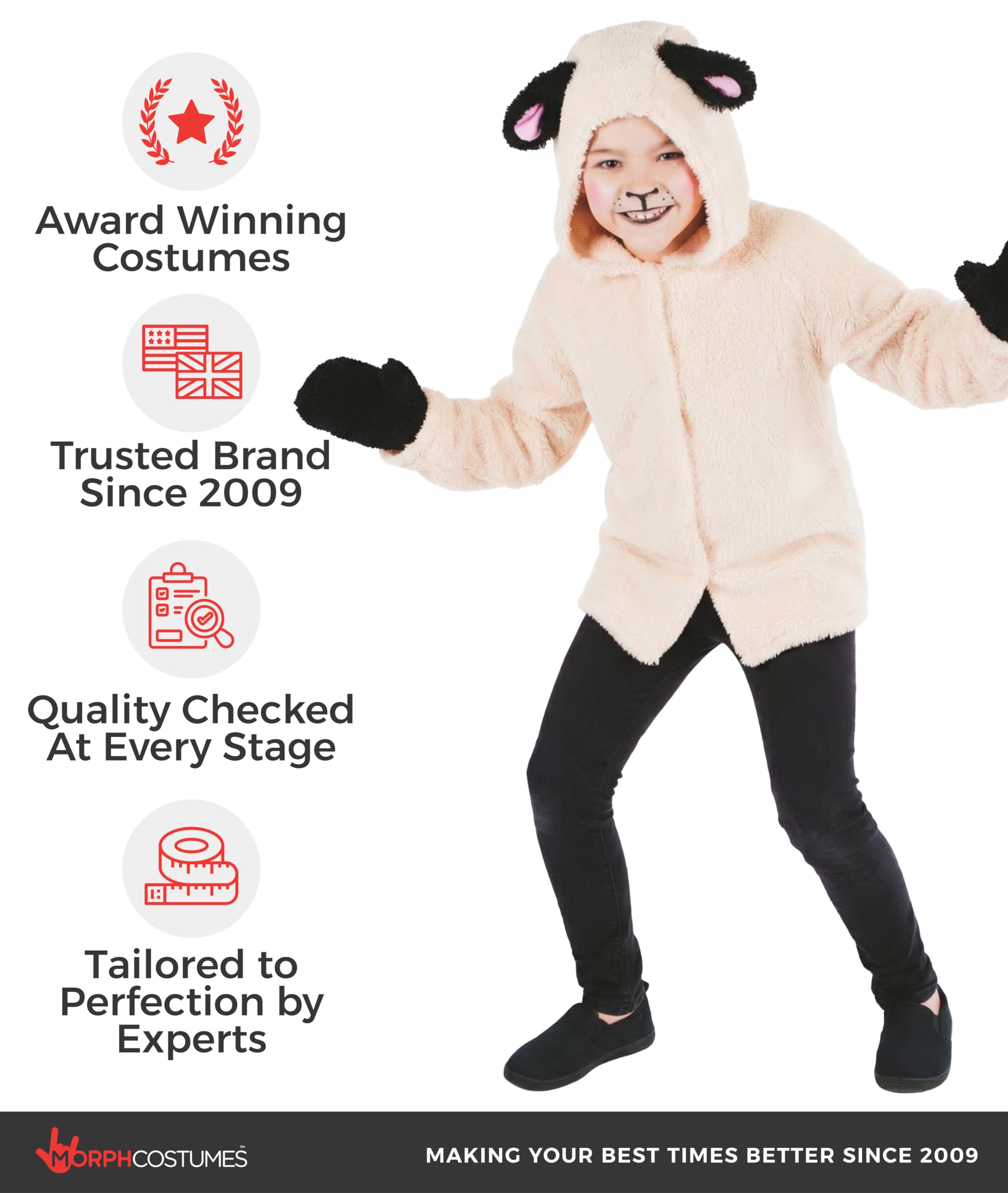 fun shack Sheep Costume for Kids, Lamb Costume for Kids, Girls Nativity Costumes, Girls Christmas Costumes - Image 5