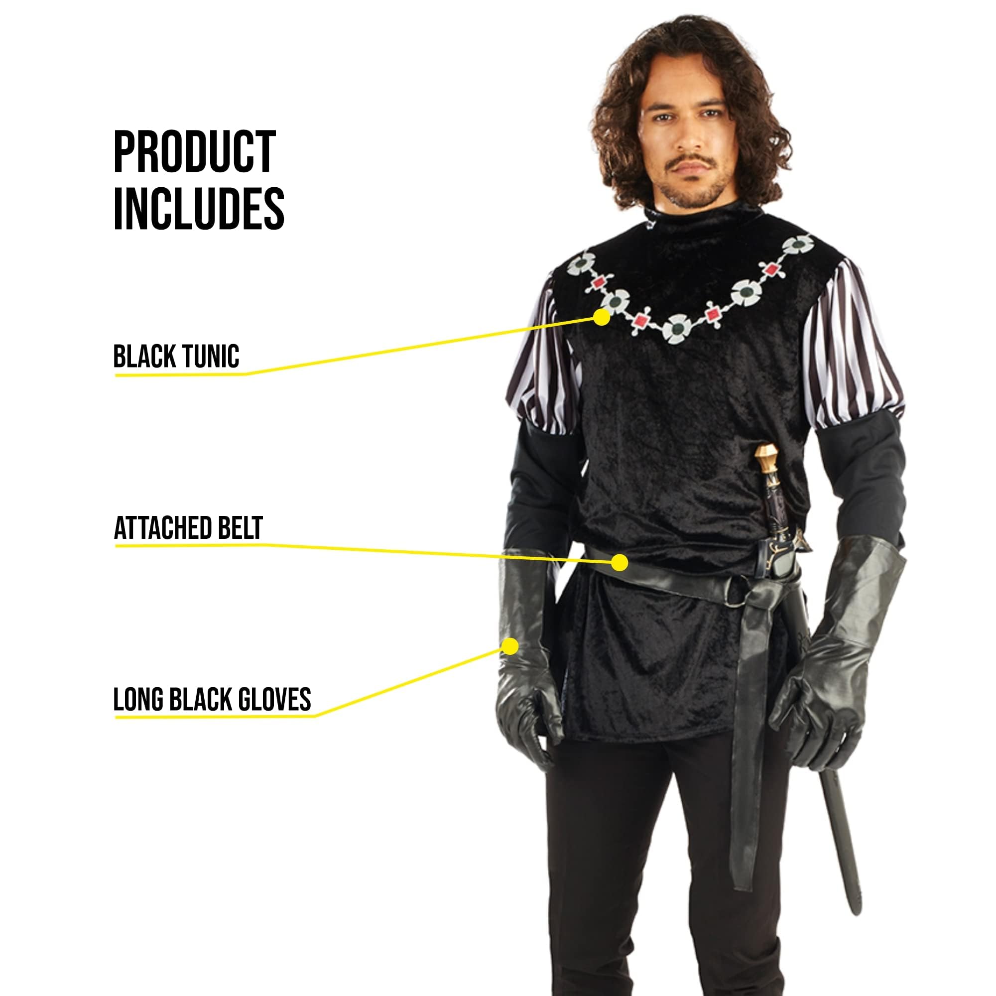 fun shack Sheriff Of Nottingham Costume For Men, Knight Costume, Male Medieval Outfit, Mens Medieval Attire - Image 3