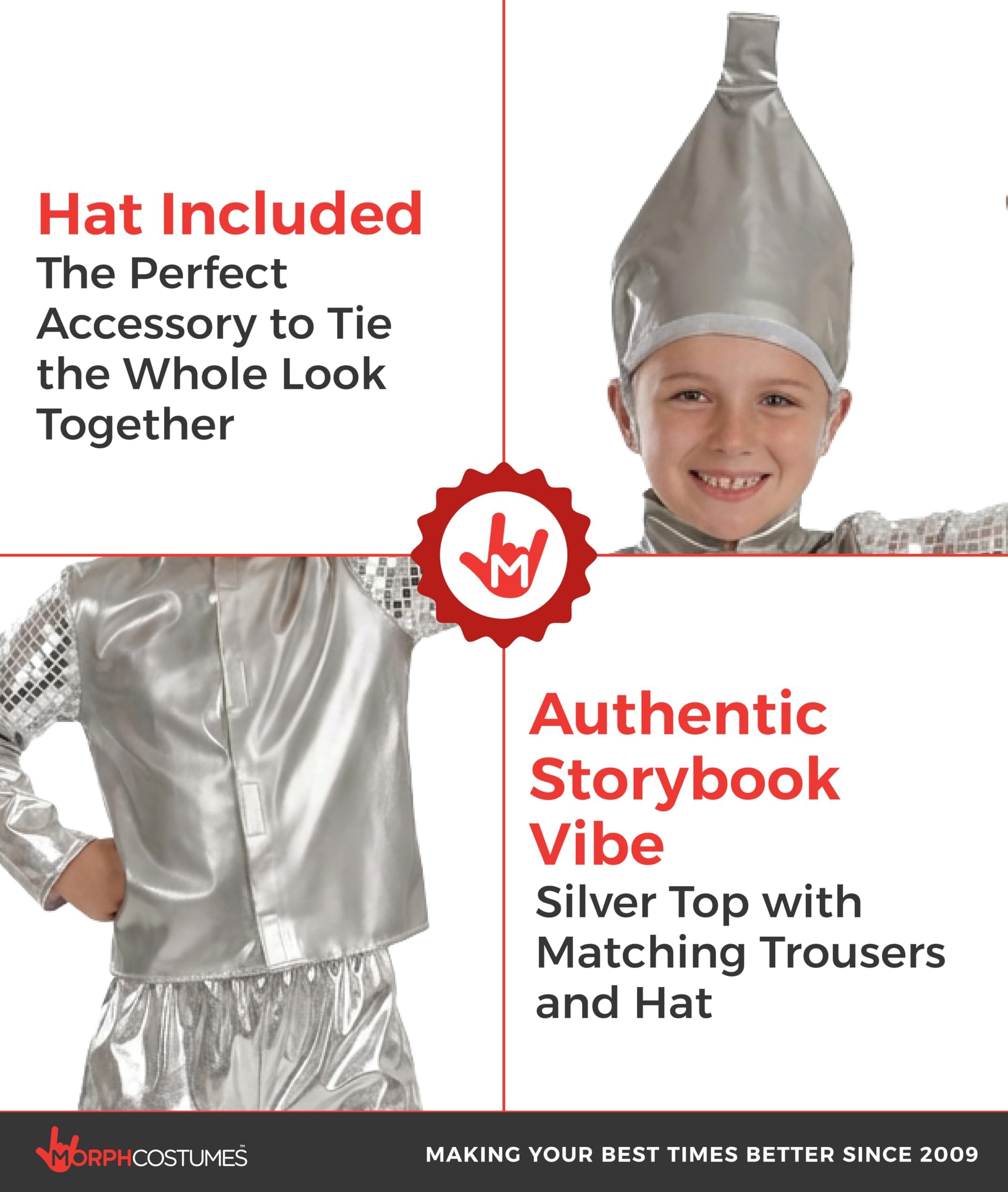 fun shack Tin Boy Costume for Kids, Kids Book Character Costumes Boys, World Book Day Costume Boys - Image 3