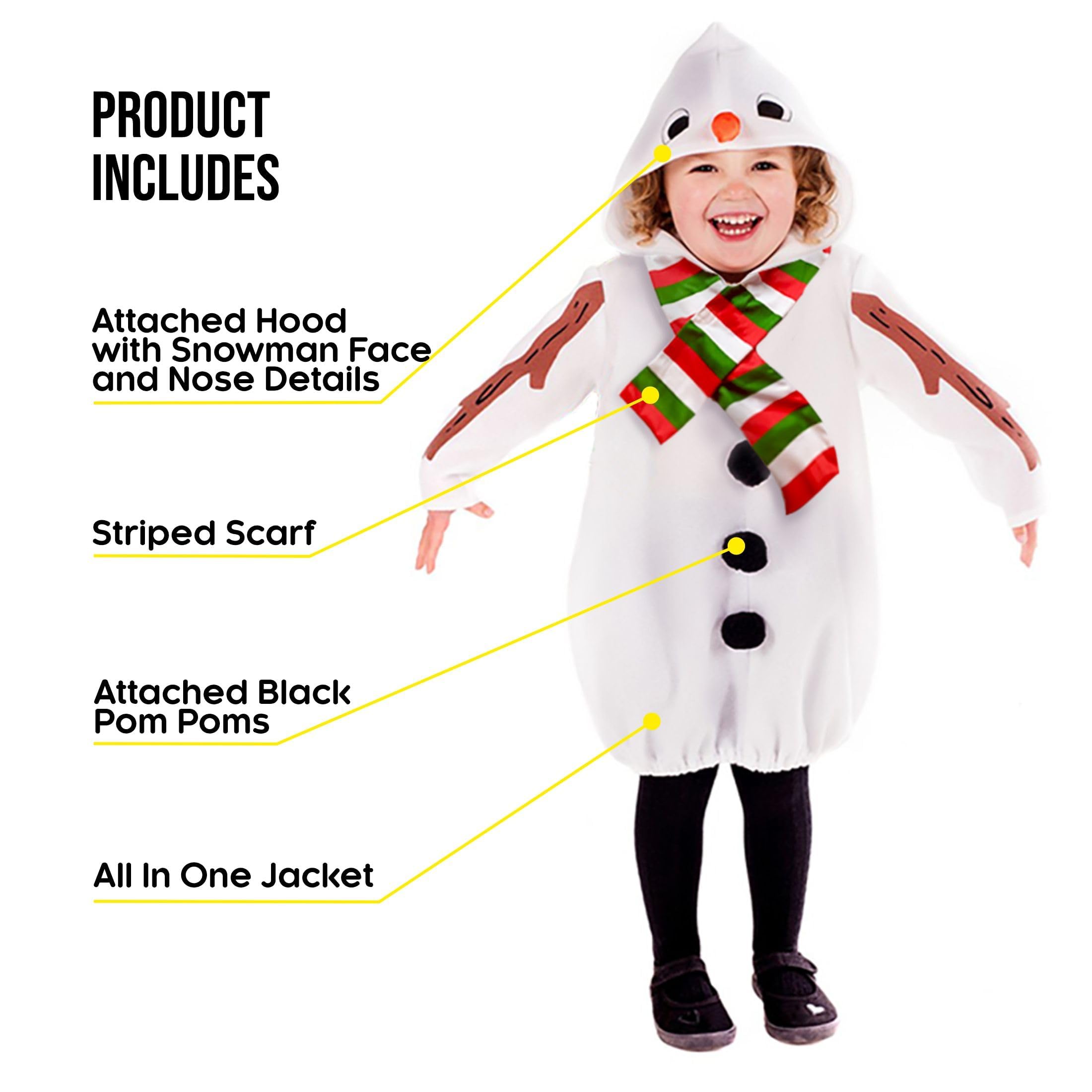fun shack Toddler Snowman Costume, Snowman Costume Kids, Toddler Christmas Costumes, Christmas Costumes for Kids, 1-2 Years - Image 3
