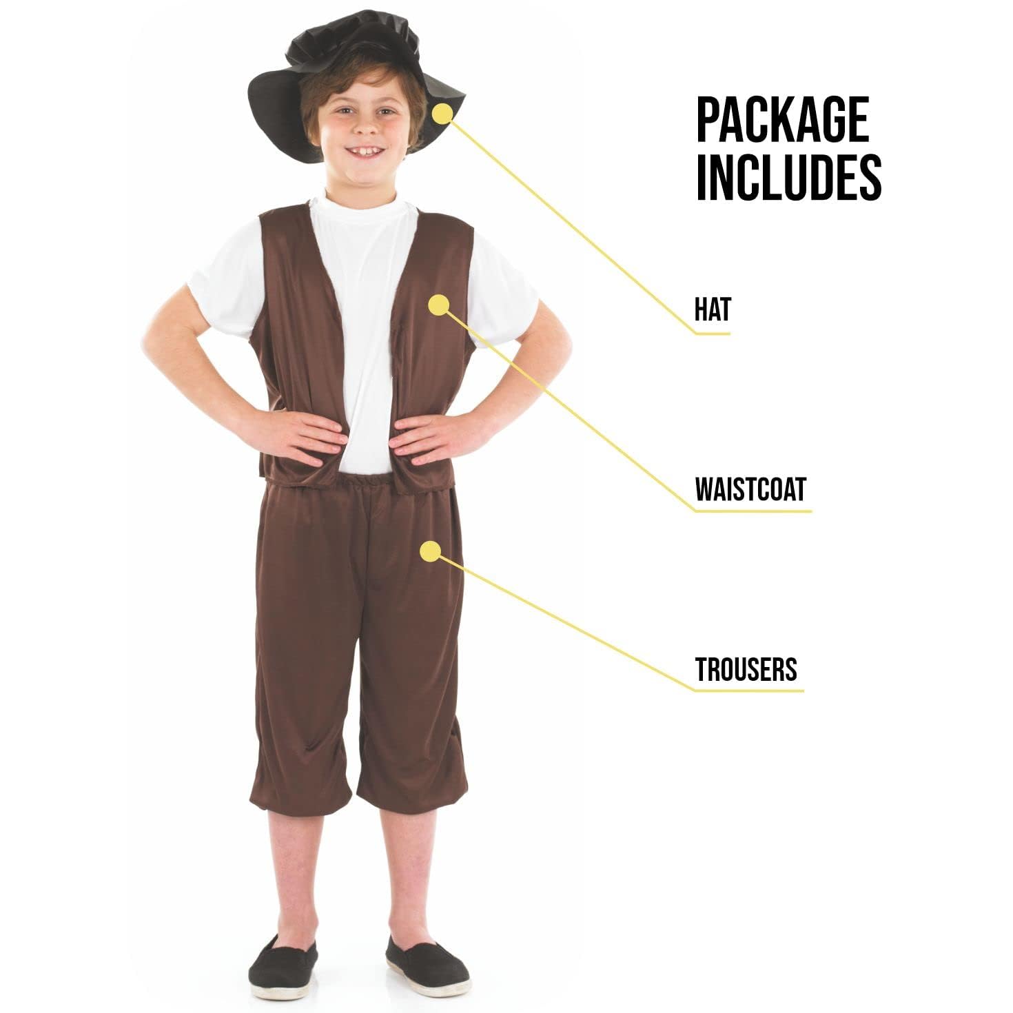 fun shack Tudor Costume for Boys, Villager Costume Kids, Victorian Chimney Sweep Costumes Kids, Victorian Boys Costumes - Image 3
