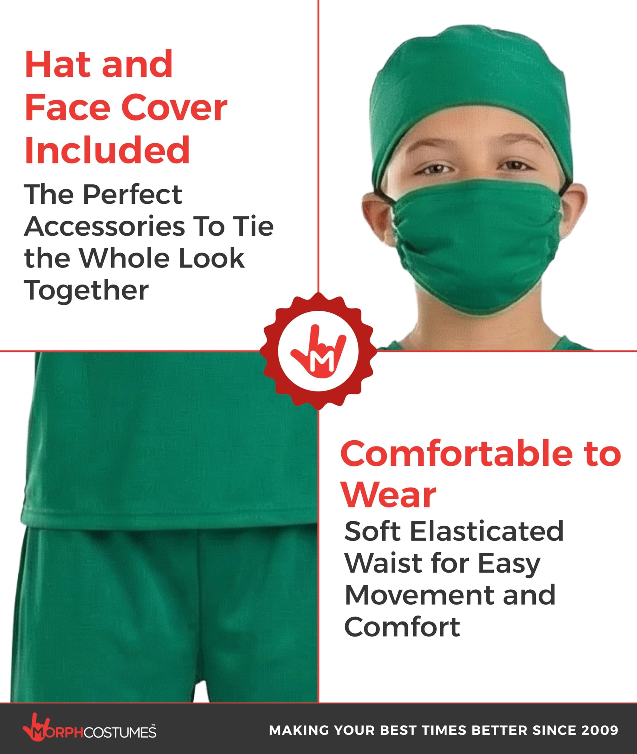 fun shack Vet Costume for Kids, Animal Doctor Scrubs with Mask & Cap, Kids Veterinarian Dress Up for Girls & Boys - Image 3