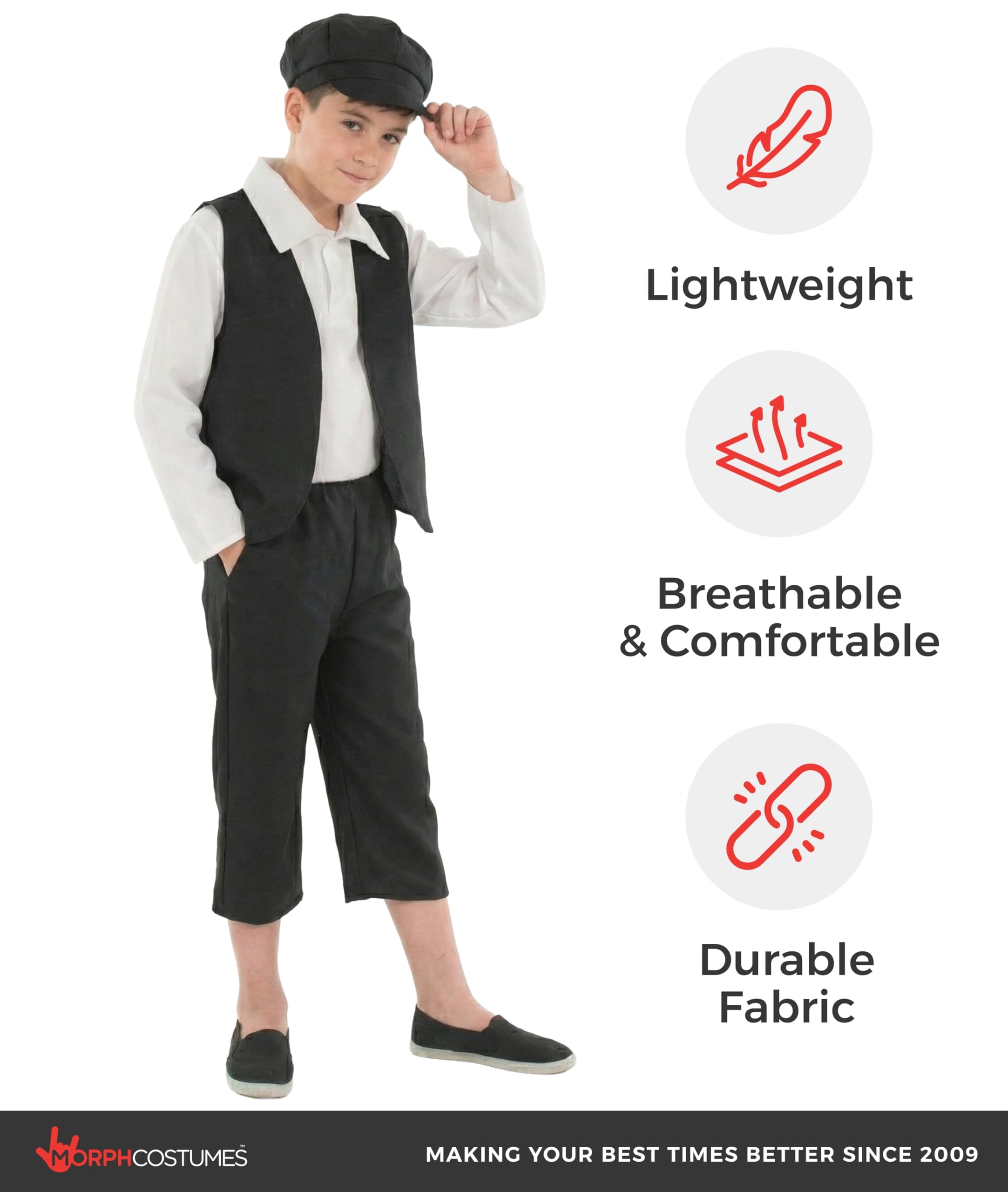 fun shack Victorian Boy Costume, Kids Historical Outfit, Boys Period Attire, Victorian Style Dress-Up - Image 4