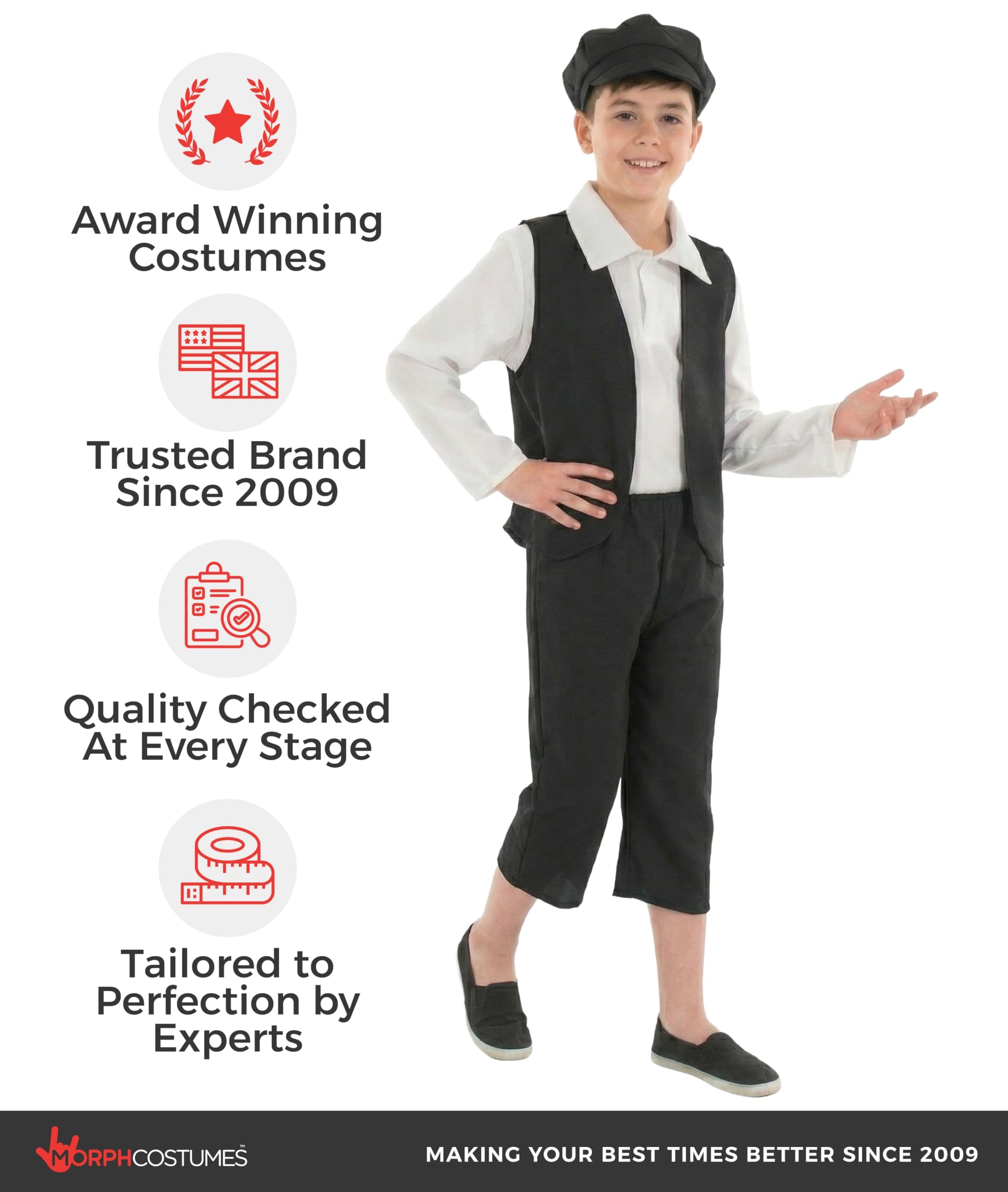 fun shack Victorian Boy Costume, Kids Historical Outfit, Boys Period Attire, Victorian Style Dress-Up - Image 5