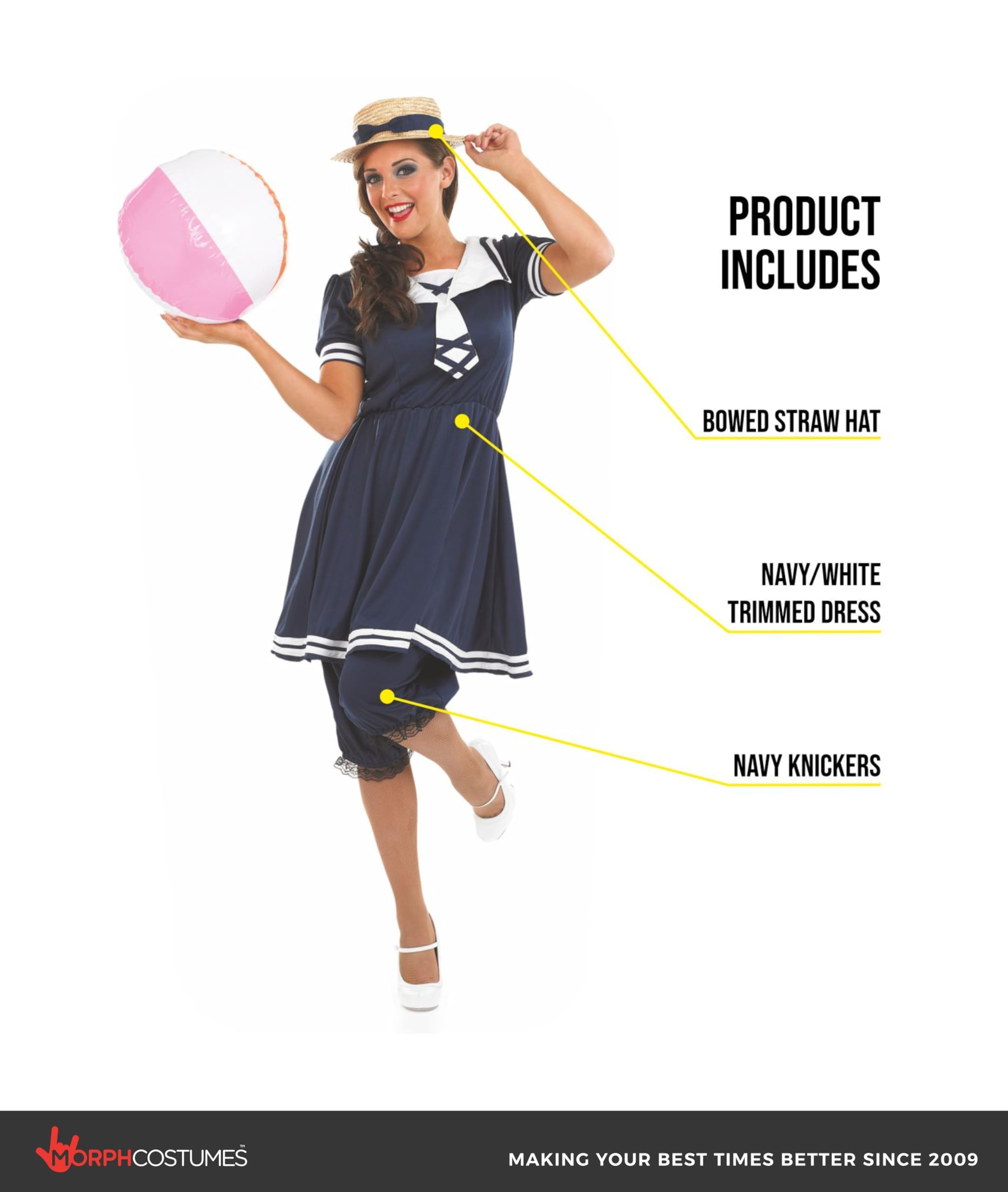 fun shack Victorian Dress Old Time Bathing Suit Women, Victorian Costume Women, Women's Fancy Dress Costume - Image 2