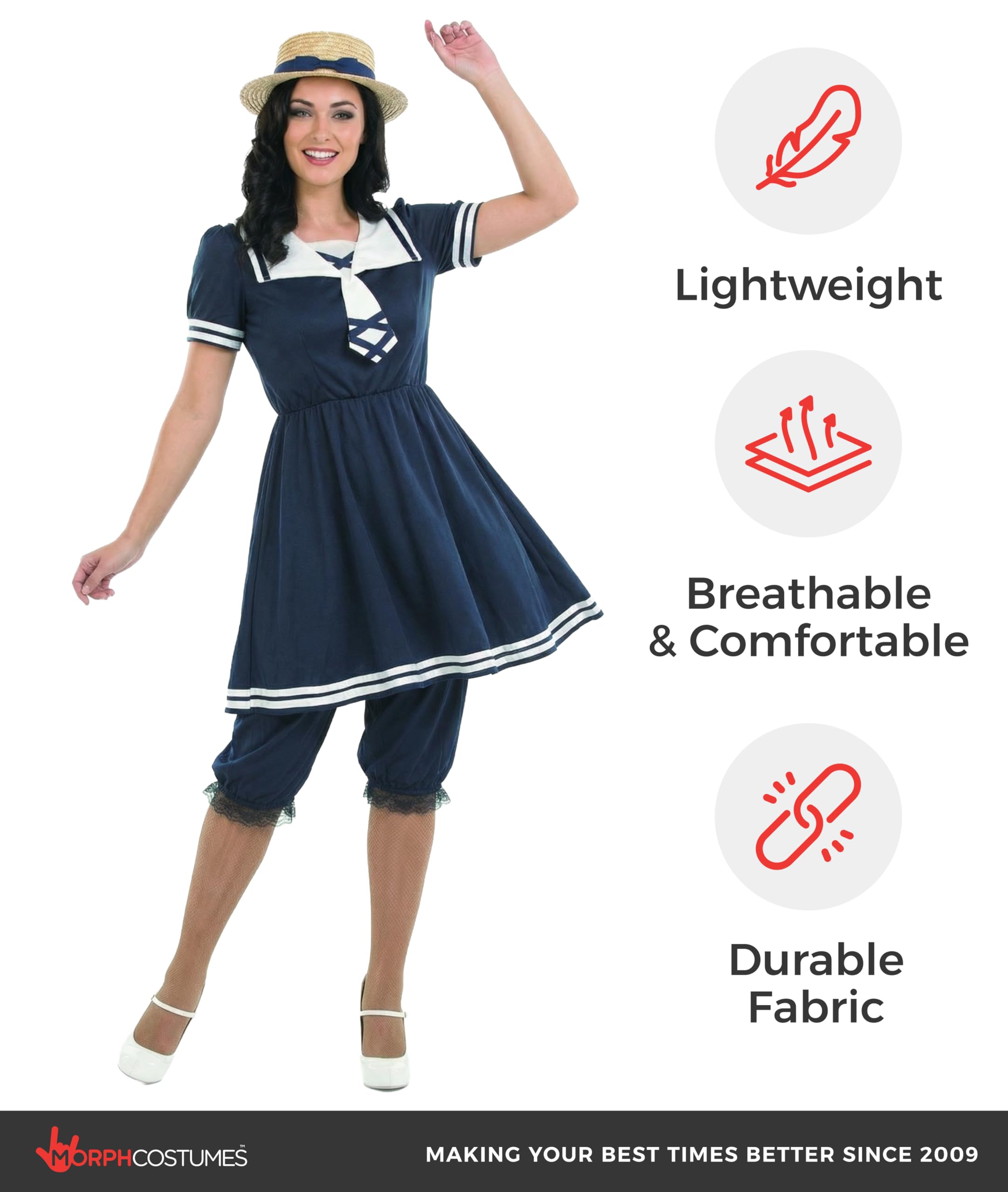 fun shack Victorian Dress Old Time Bathing Suit Women, Victorian Costume Women, Women's Fancy Dress Costume - Image 5