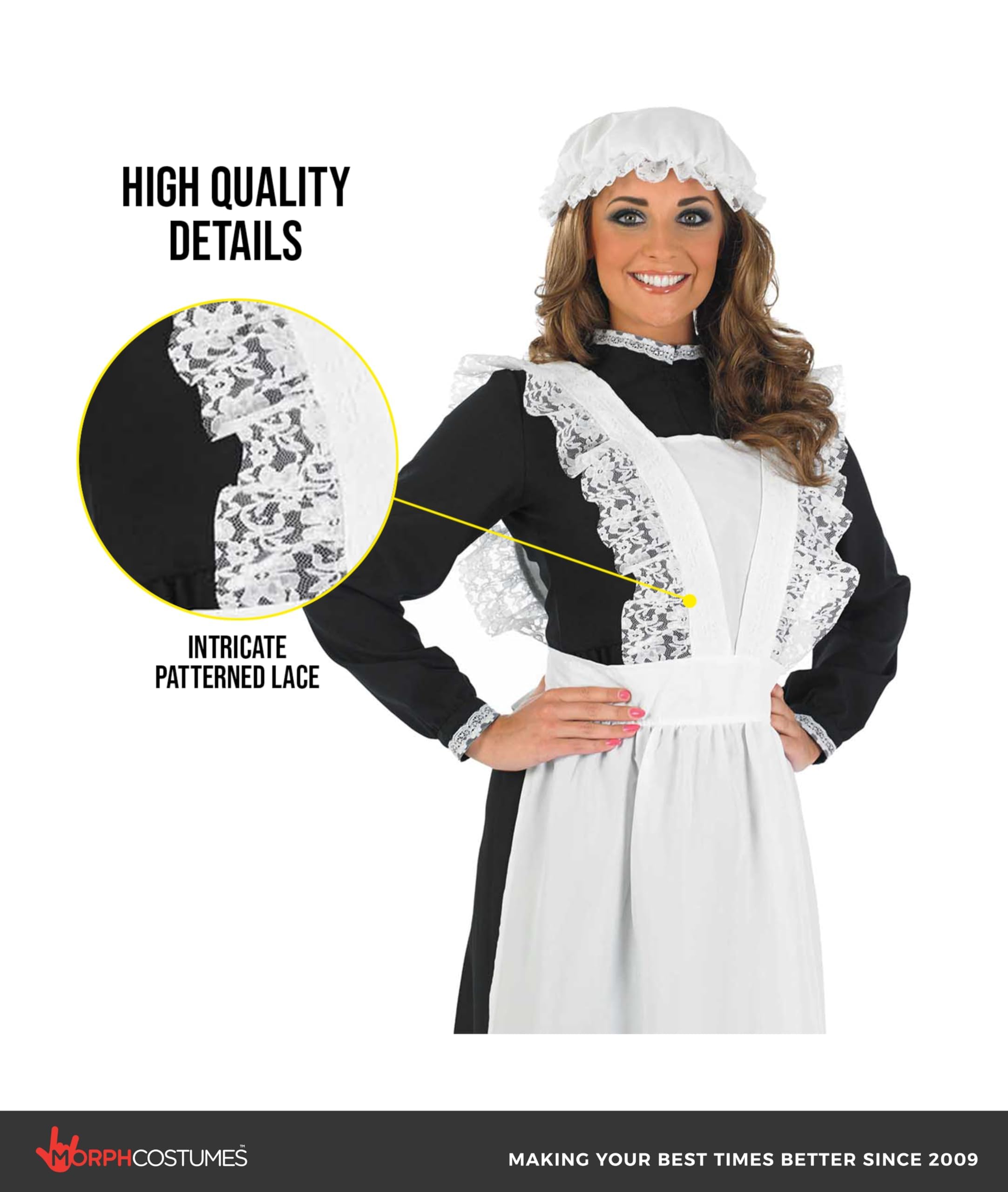 fun shack Victorian Maid Costume, Long Sleeve Dress for Women, Elegant Maid Outfit, Classic Victorian Style - Image 3