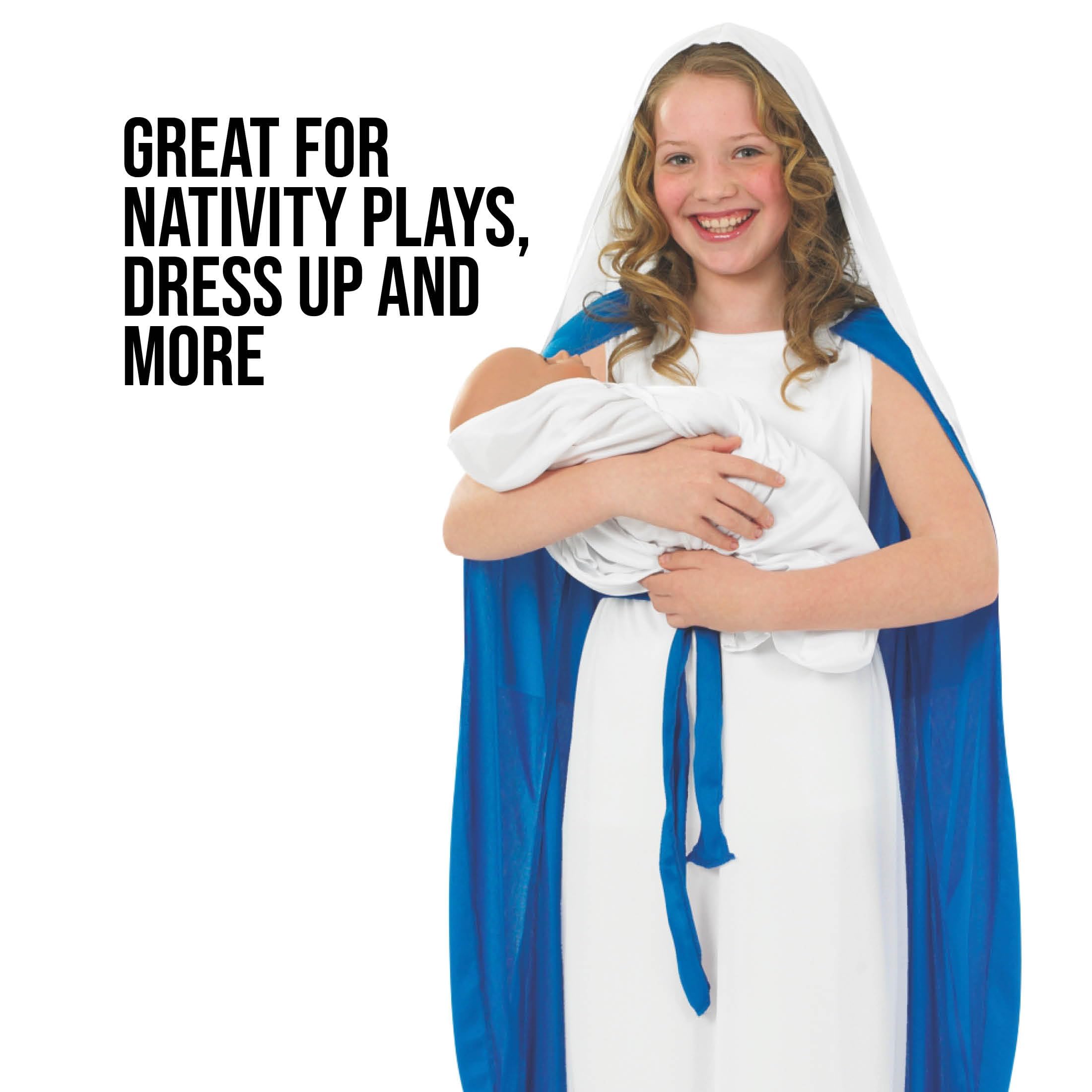 fun shack Virgin Mary Costume for Girls, Mary Costume for Kids, Christmas Costumes Kids, Nativity Costumes Girls, Small - Image 4