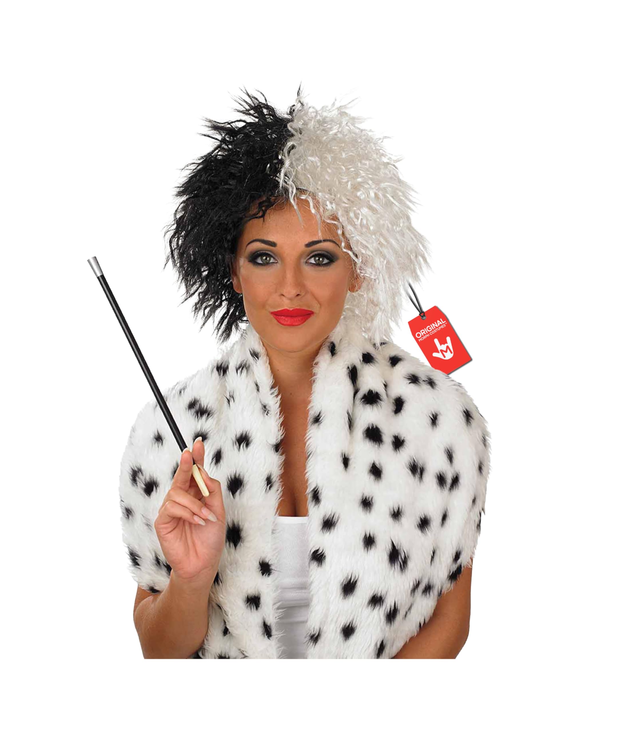 fun shack White Black Wig, Two Tone Wig, Devil Wig, Evil Stepmother Wig, Wig Black and White Accessories, Character Wigs