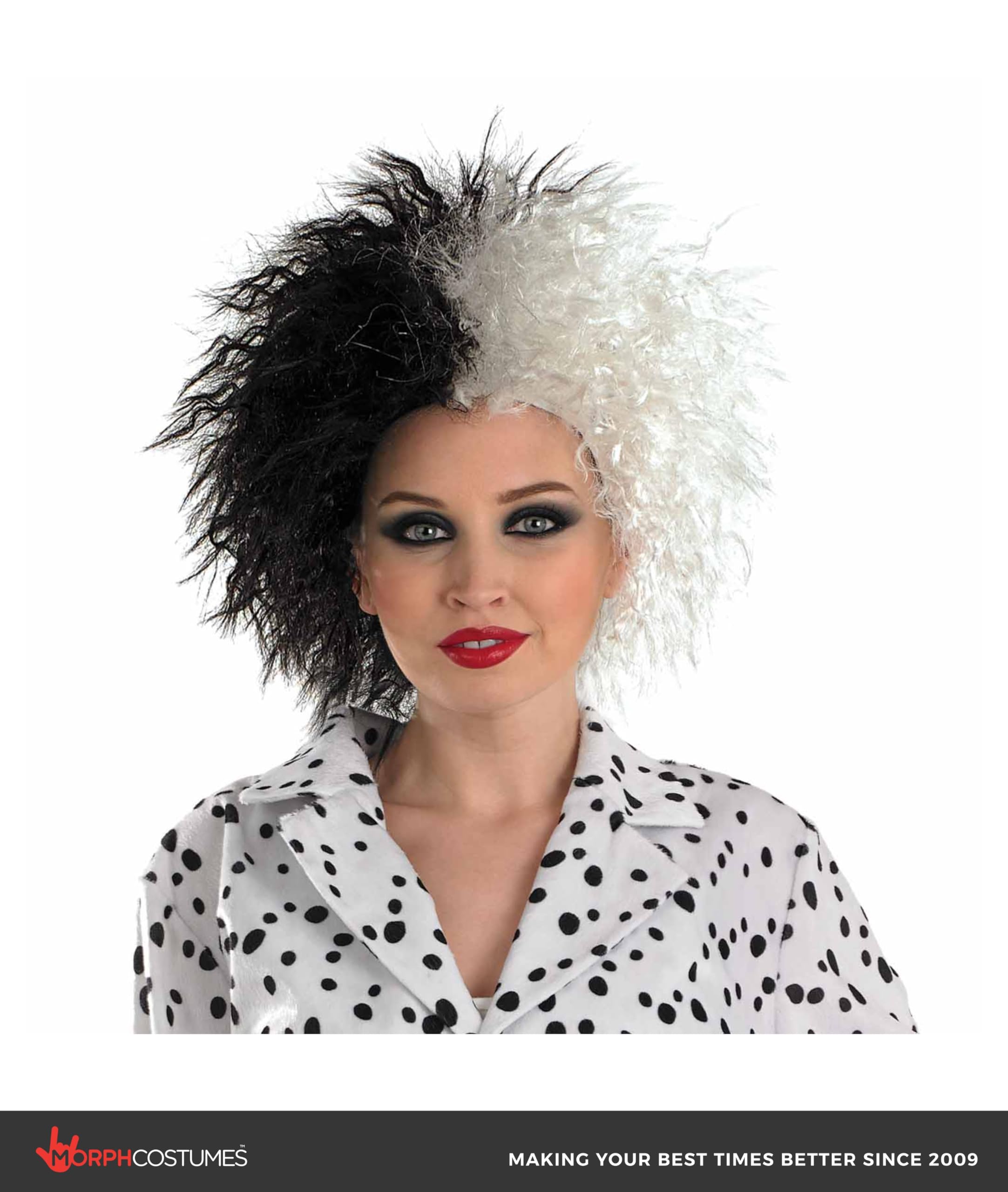 fun shack White Black Wig, Two Tone Wig, Devil Wig, Evil Stepmother Wig, Wig Black and White Accessories, Character Wigs - Image 2