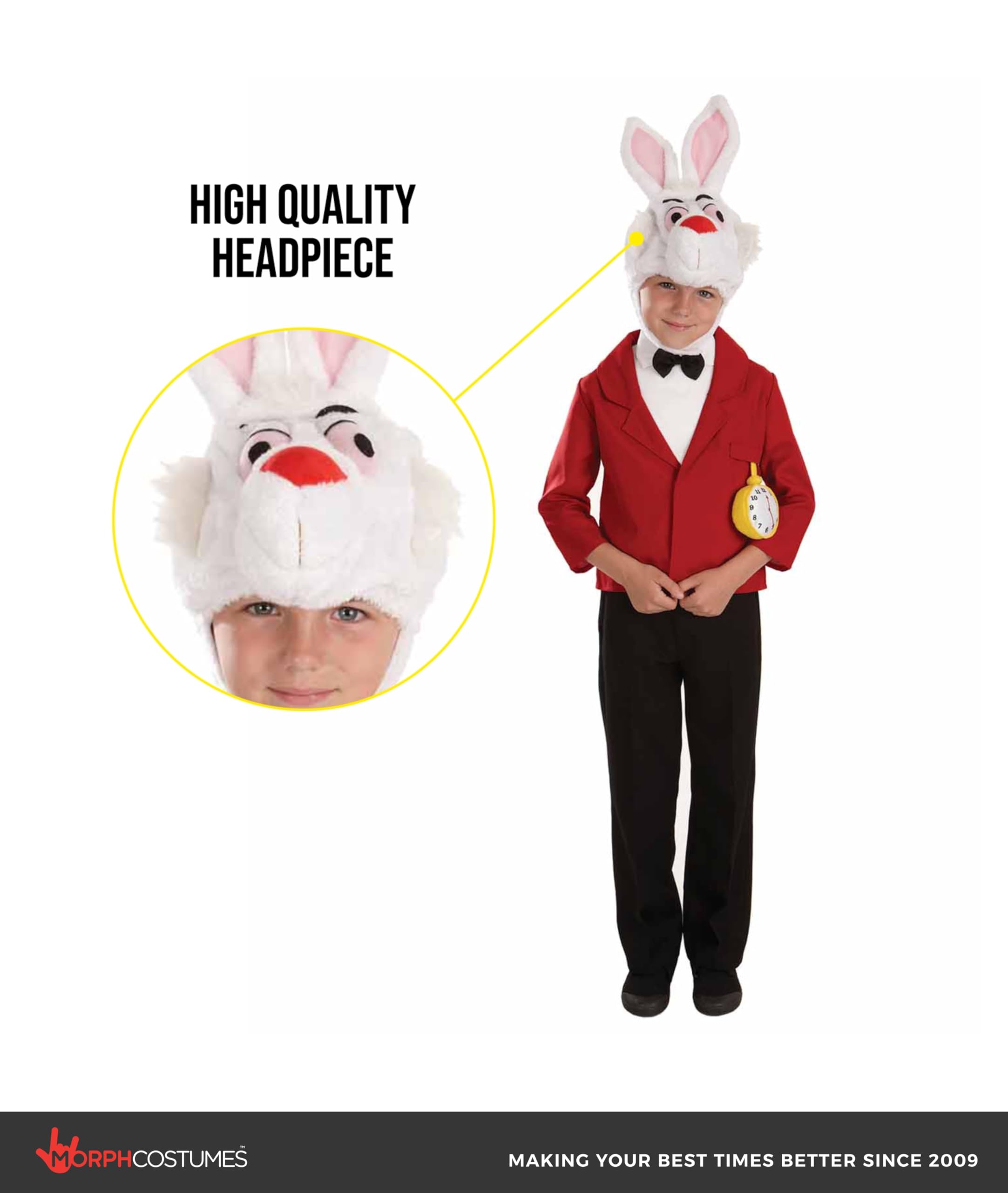 fun shack White Rabbit Costume for Kids, Boys and Girls Rabbit Outfit, Cute Kids Bunny Costume for Dress Up, Small - Image 3