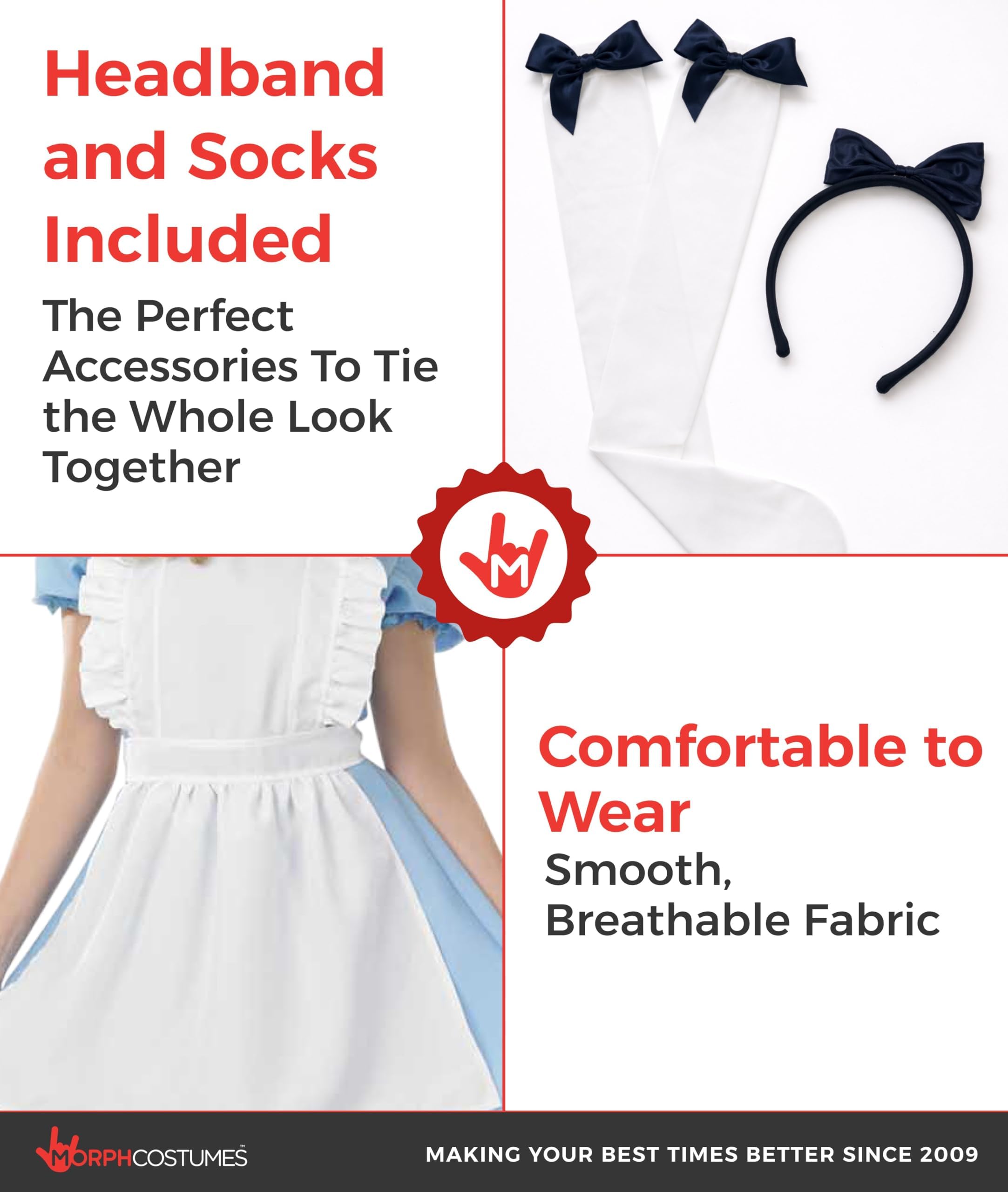 fun shack Womans Alice Costume, Alice Costume for Women, Fairy Tale Costumes, Halloween Costumes for Women Adult - Image 3