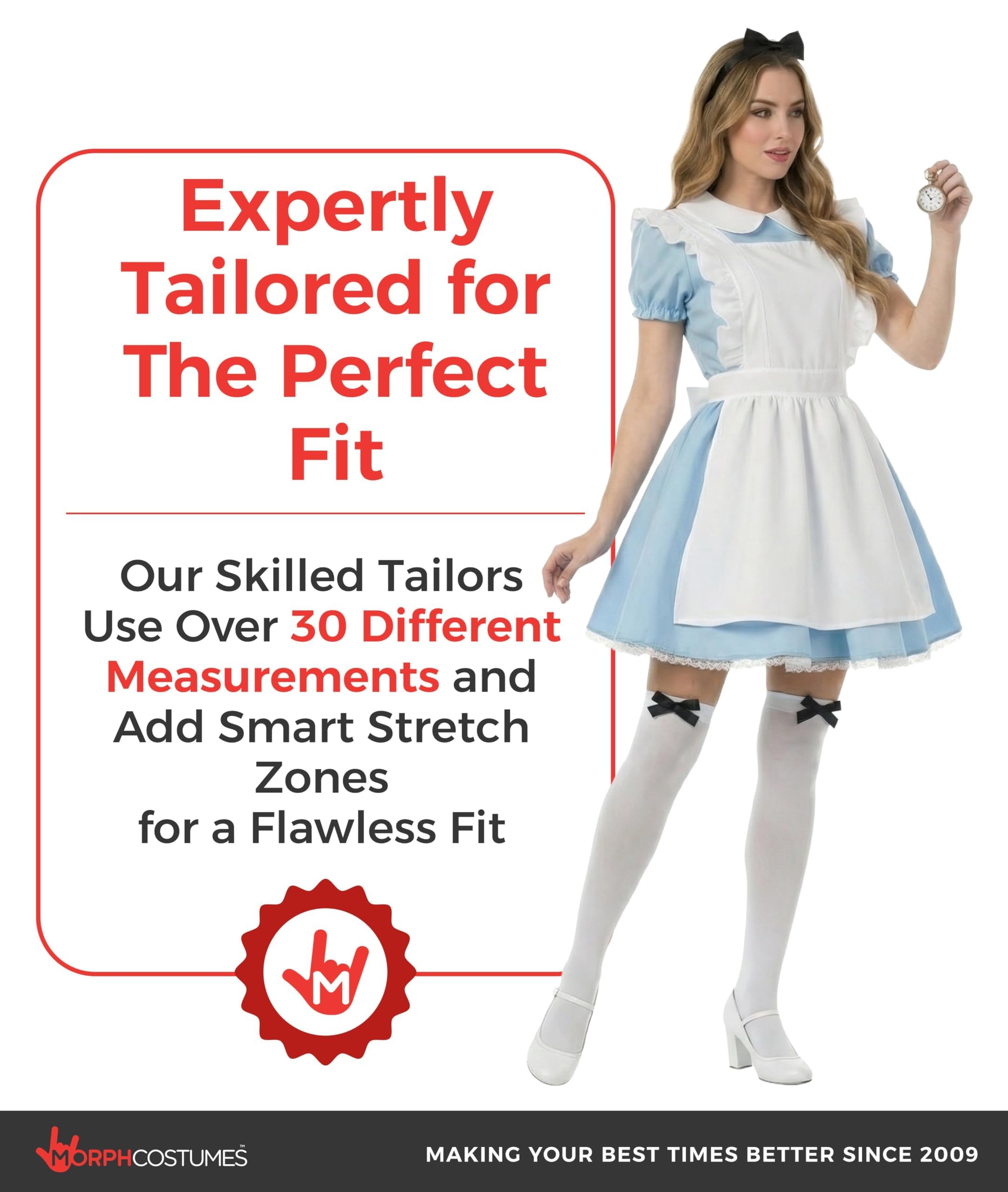 fun shack Womans Alice Costume, Alice Costume for Women, Fairy Tale Costumes, Halloween Costumes for Women Adult - Image 4