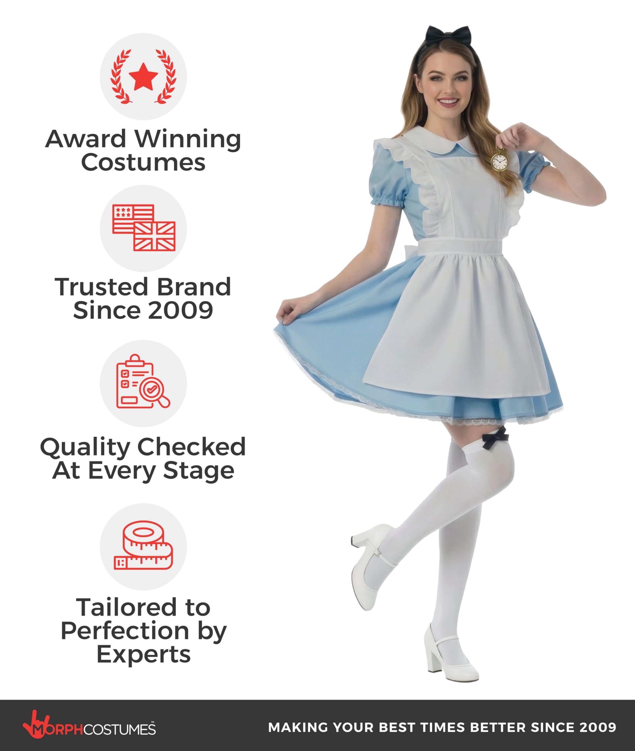 fun shack Womans Alice Costume, Alice Costume for Women, Fairy Tale Costumes, Halloween Costumes for Women Adult - Image 5