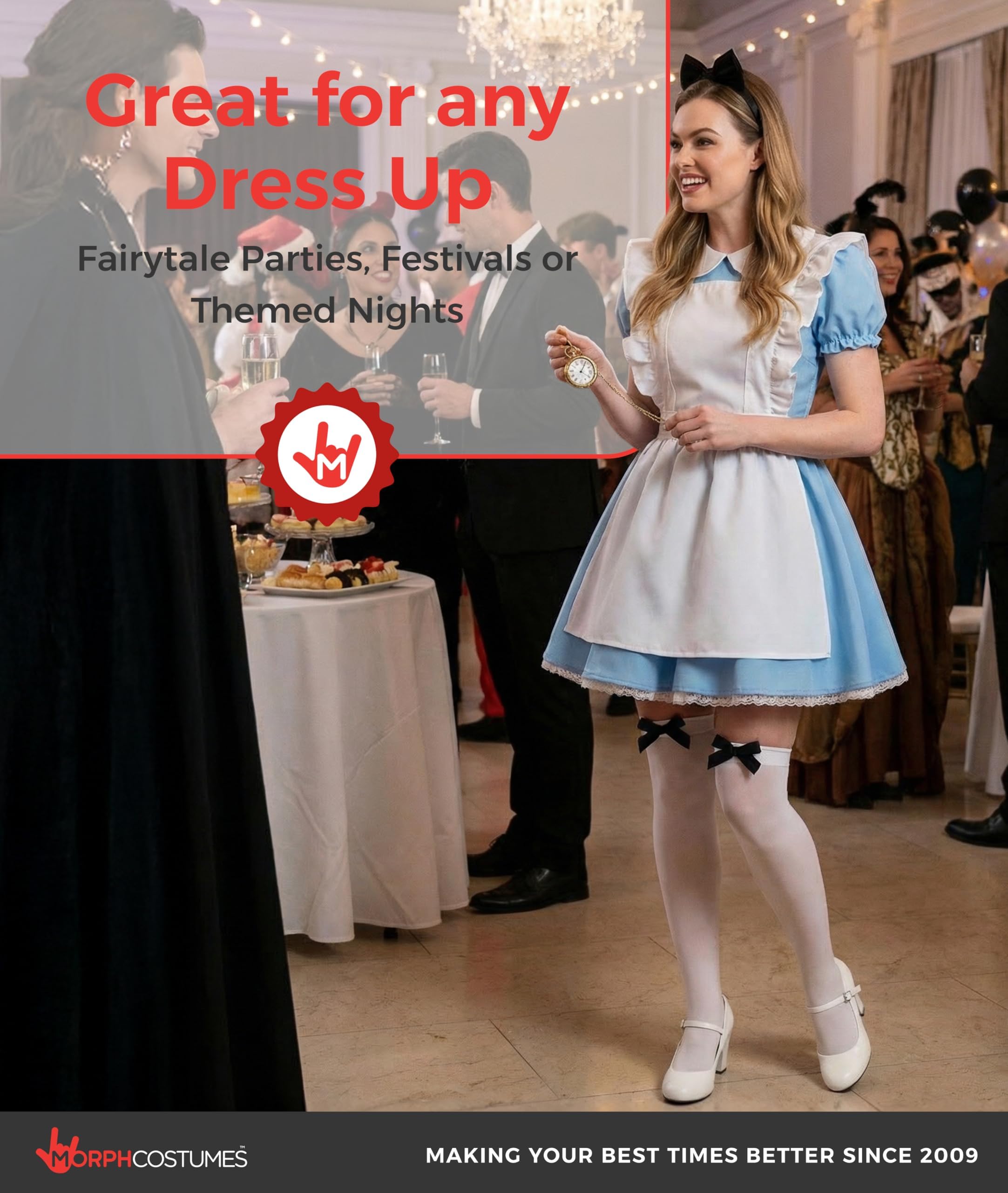 fun shack Womans Alice Costume, Alice Costume for Women, Fairy Tale Costumes, Halloween Costumes for Women Adult - Image 6