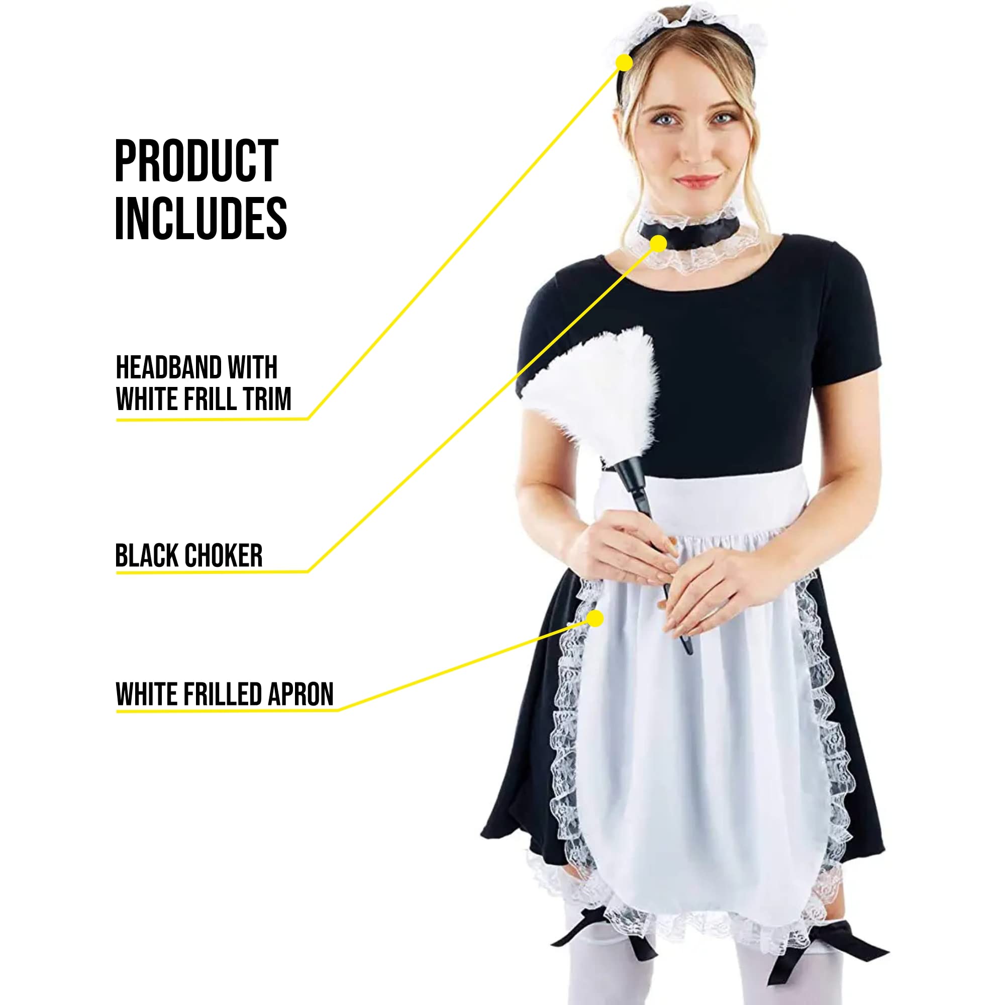 Fun Shack Women's French Maid Kit Adult Costume, French Maid Kit - Image 3