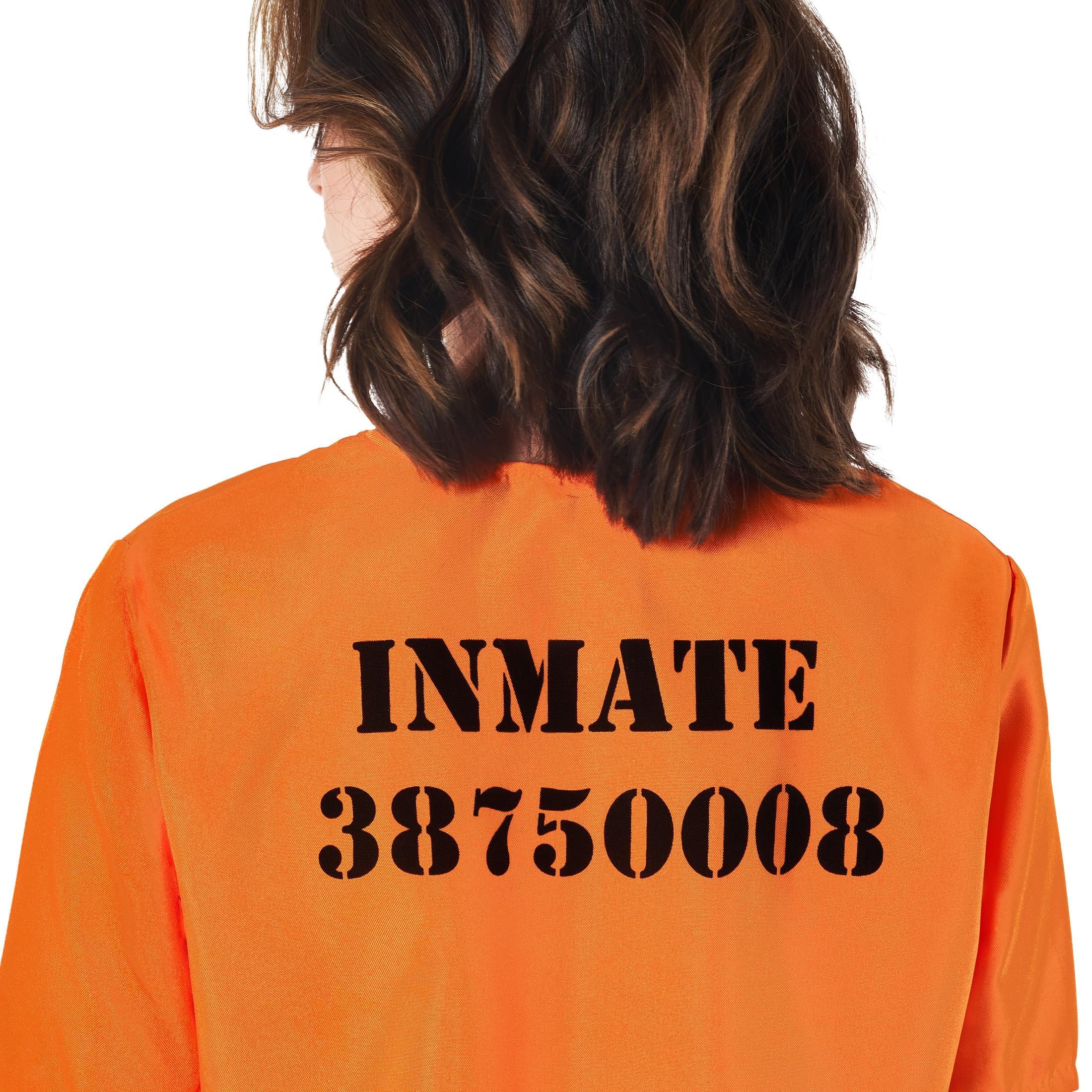 fun shack Women's Prisoner Costume, Inmate Outfit for Women, Jail Costume for Halloween, Costumes for Women - Image 4