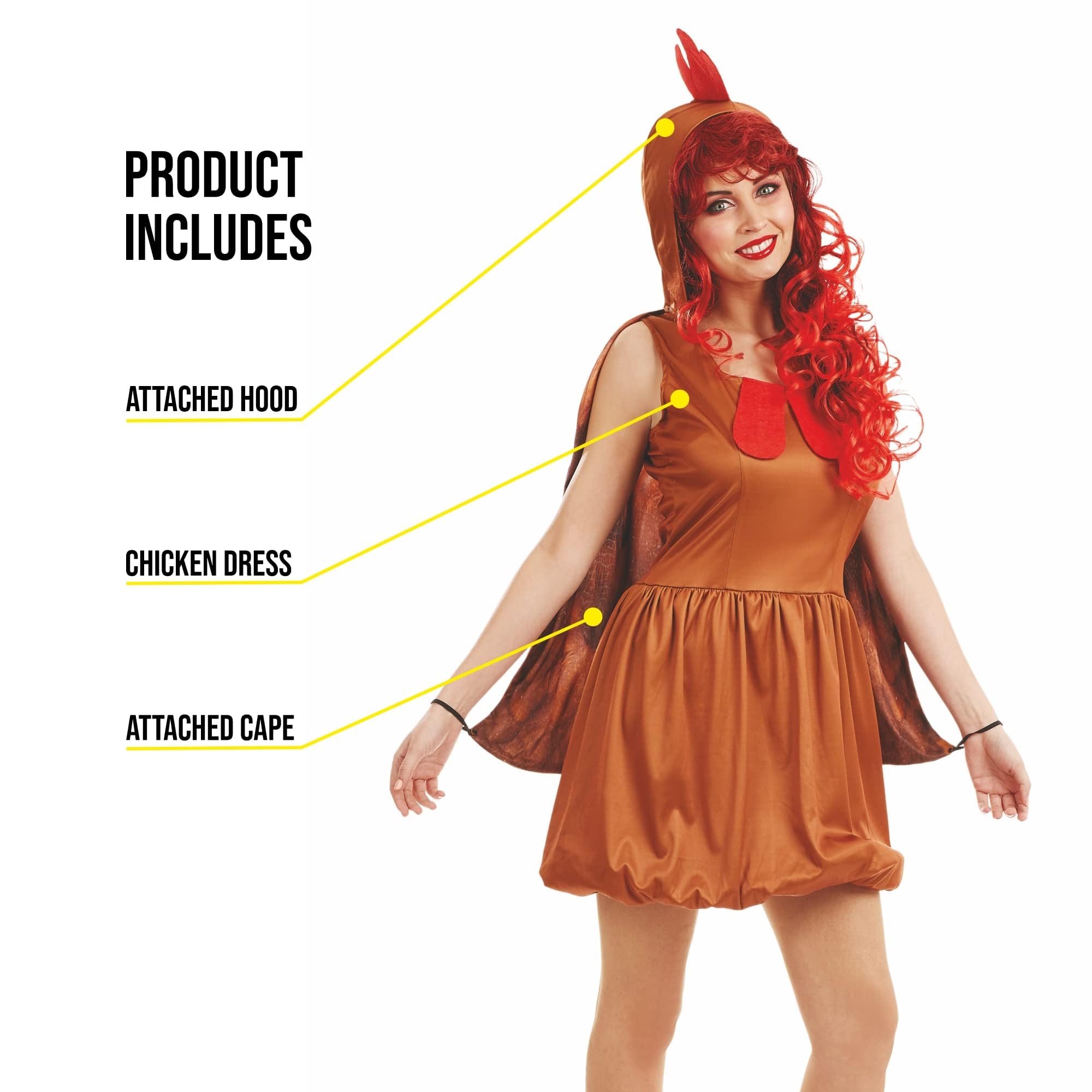 fun shack Womens Chicken Costume Animal Chick Halloween Costumes for Women - Image 3