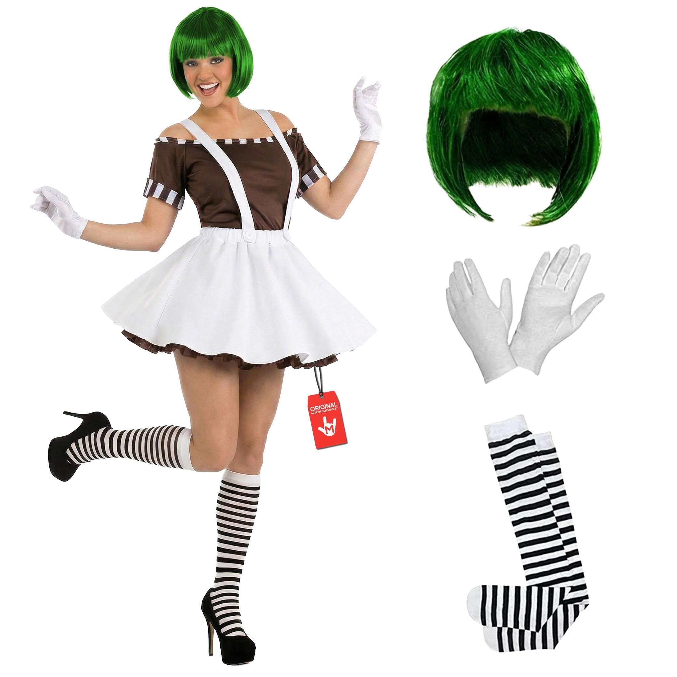 fun shack Womens Chocolate Factory Costume, Book Character Costumes for Adults, Womens Halloween Costumes