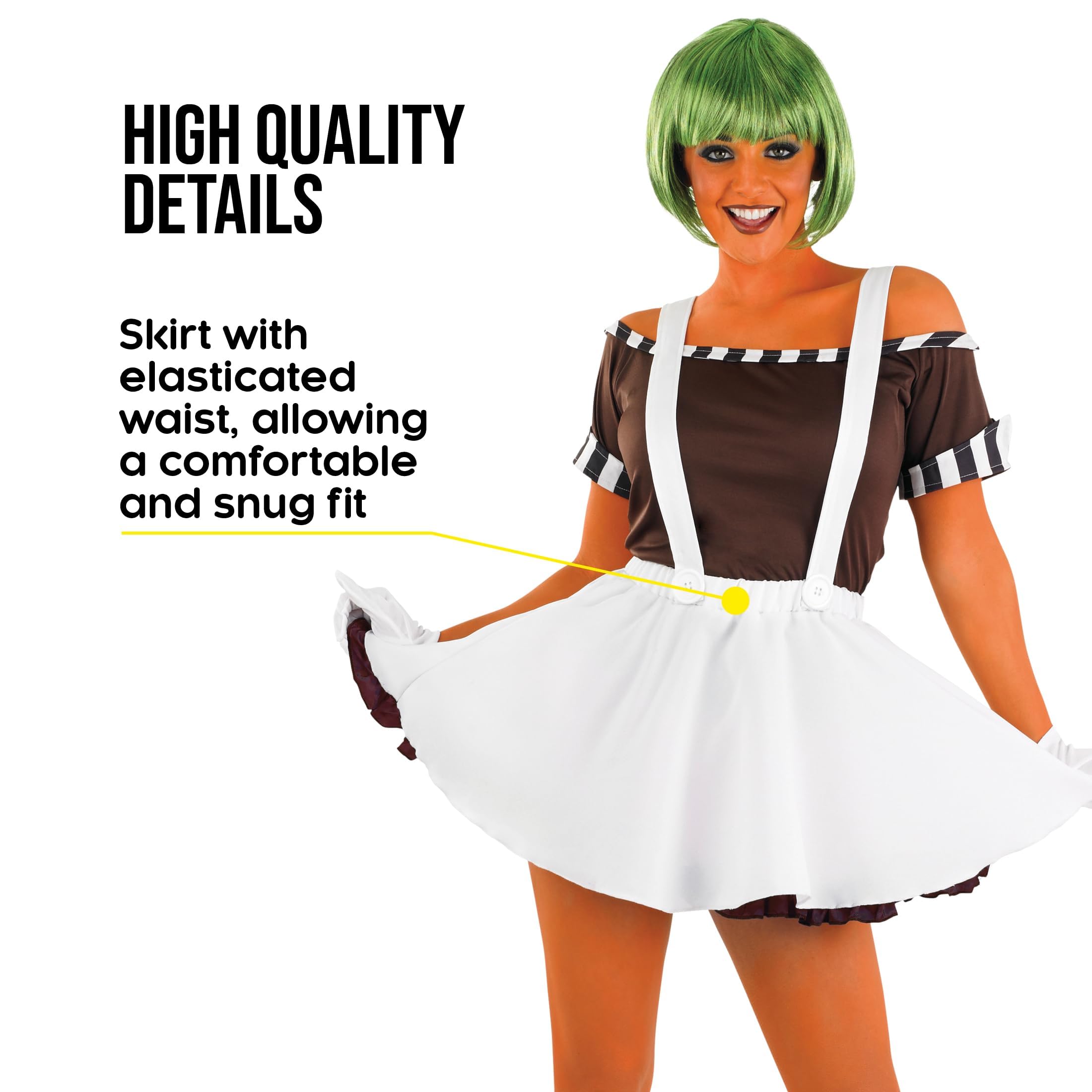 fun shack Womens Chocolate Factory Costume, Book Character Costumes for Adults, Womens Halloween Costumes - Image 3