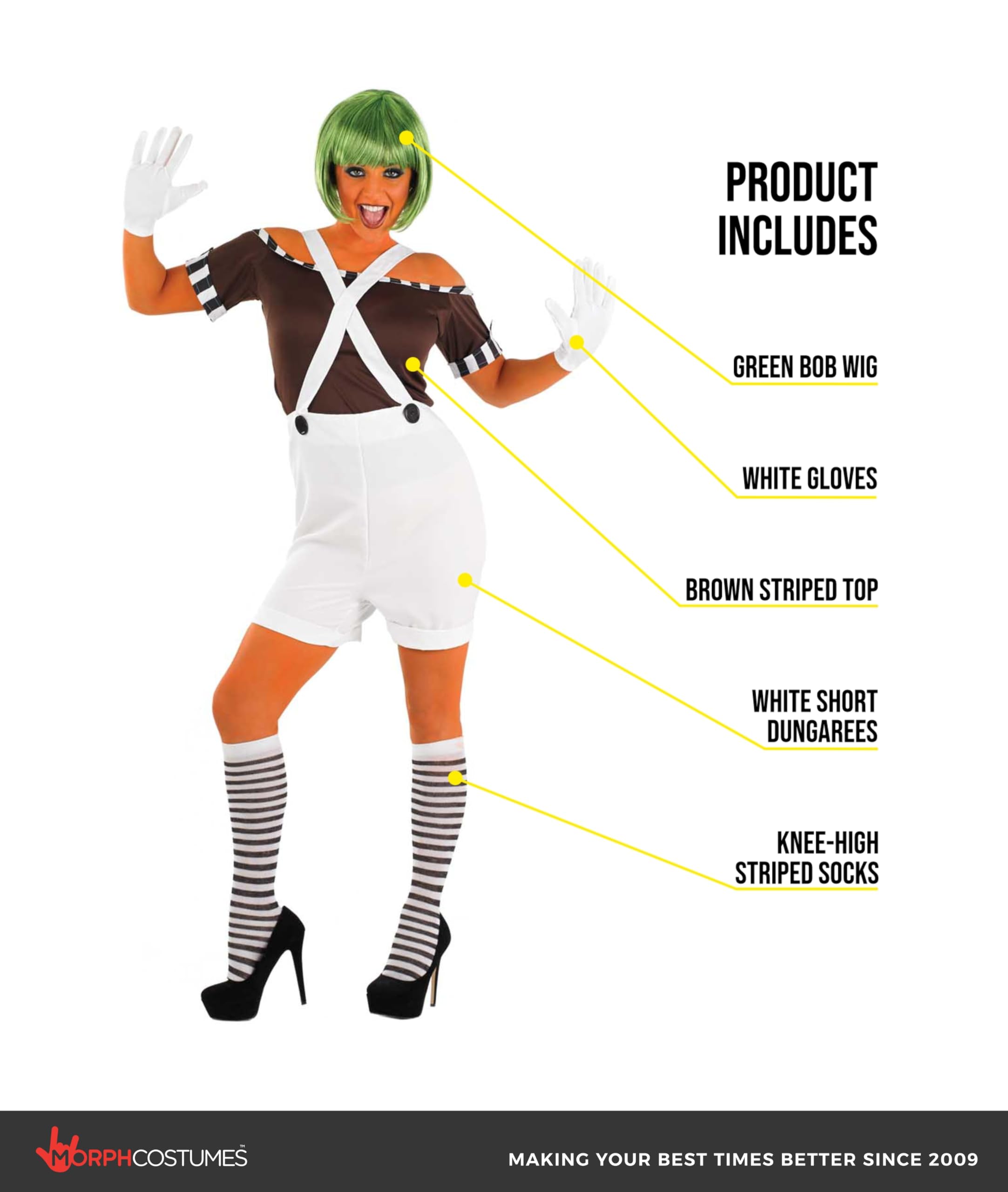 fun shack Womens Chocolate Factory Costume, Chocolate Costume Adult, Book Character Halloween Costumes for Women - Image 2