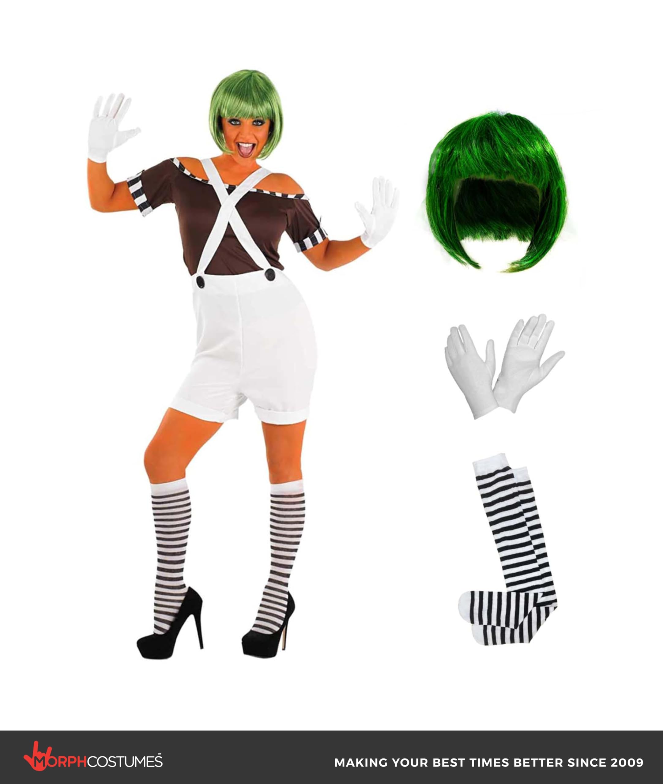 fun shack Womens Chocolate Factory Costume, Chocolate Costume Adult, Book Character Halloween Costumes for Women - Image 4