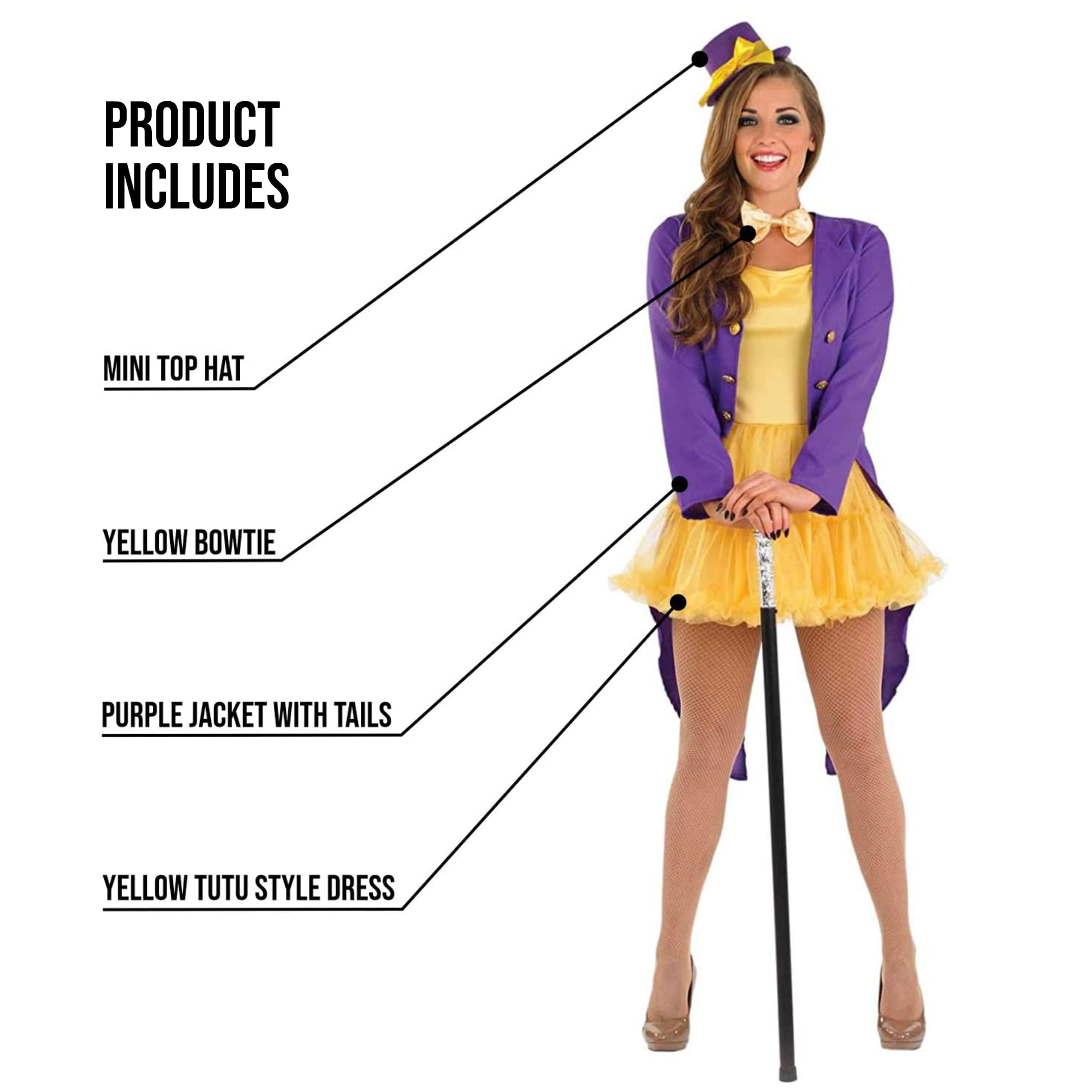 fun shack Womens Chocolate Factory Owner Costume, Halloween Teacher Womens Book Character Costumes for Adults - Image 3