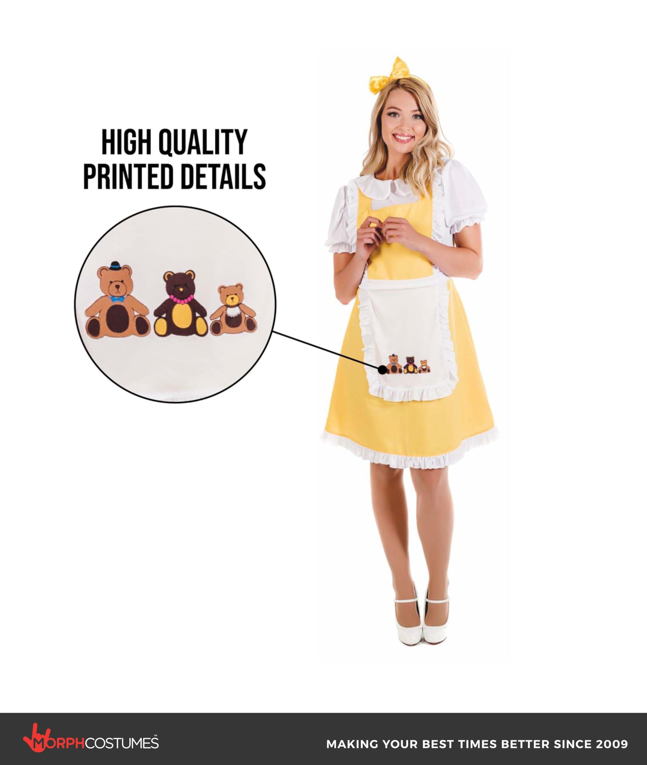 fun shack Womens Golden Hair Book Character Costume Halloween Teacher Womens Book Character Costumes for Adults - Image 3