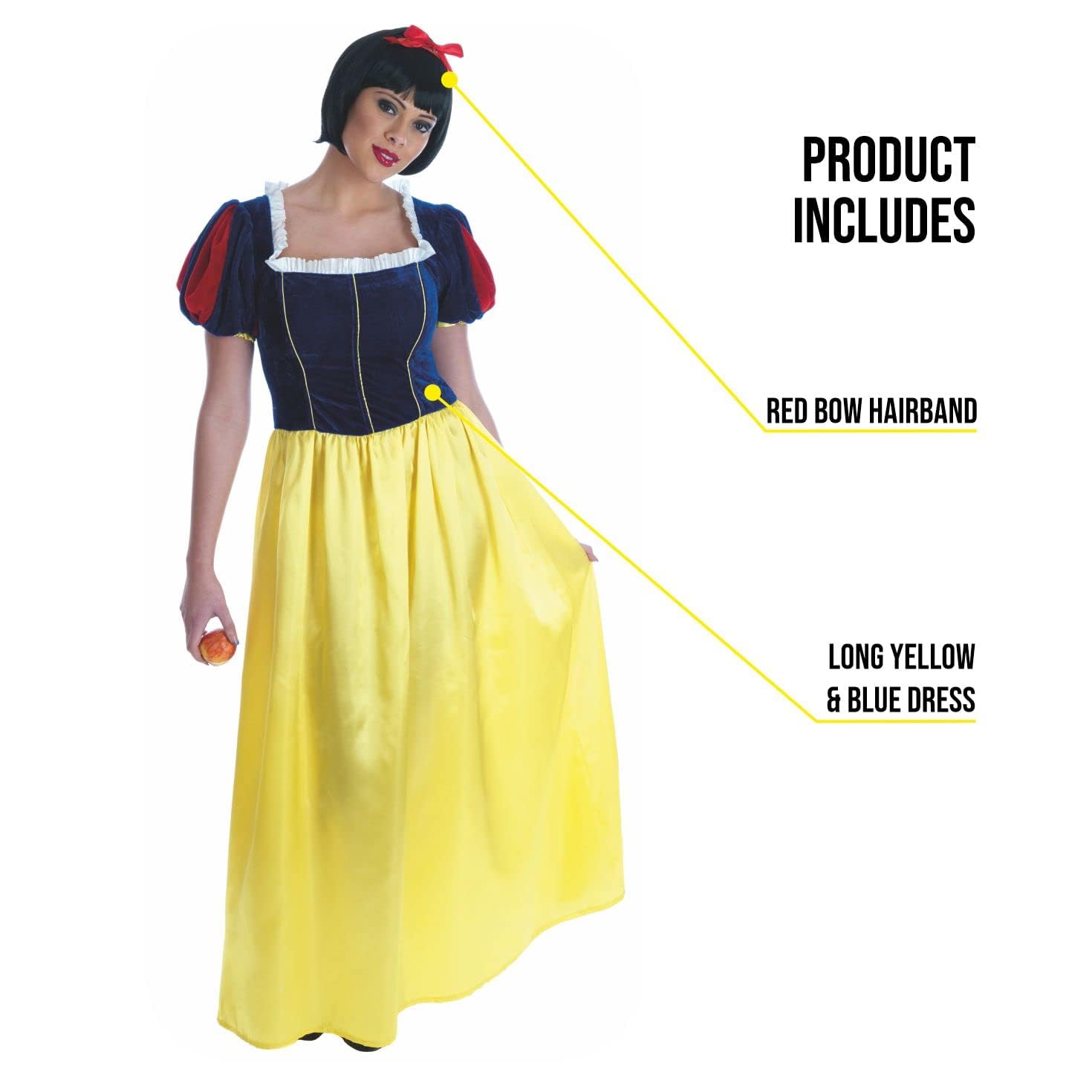 fun shack Womens Princess Snow Costume Fairytale Halloween Costumes For Women - Image 3