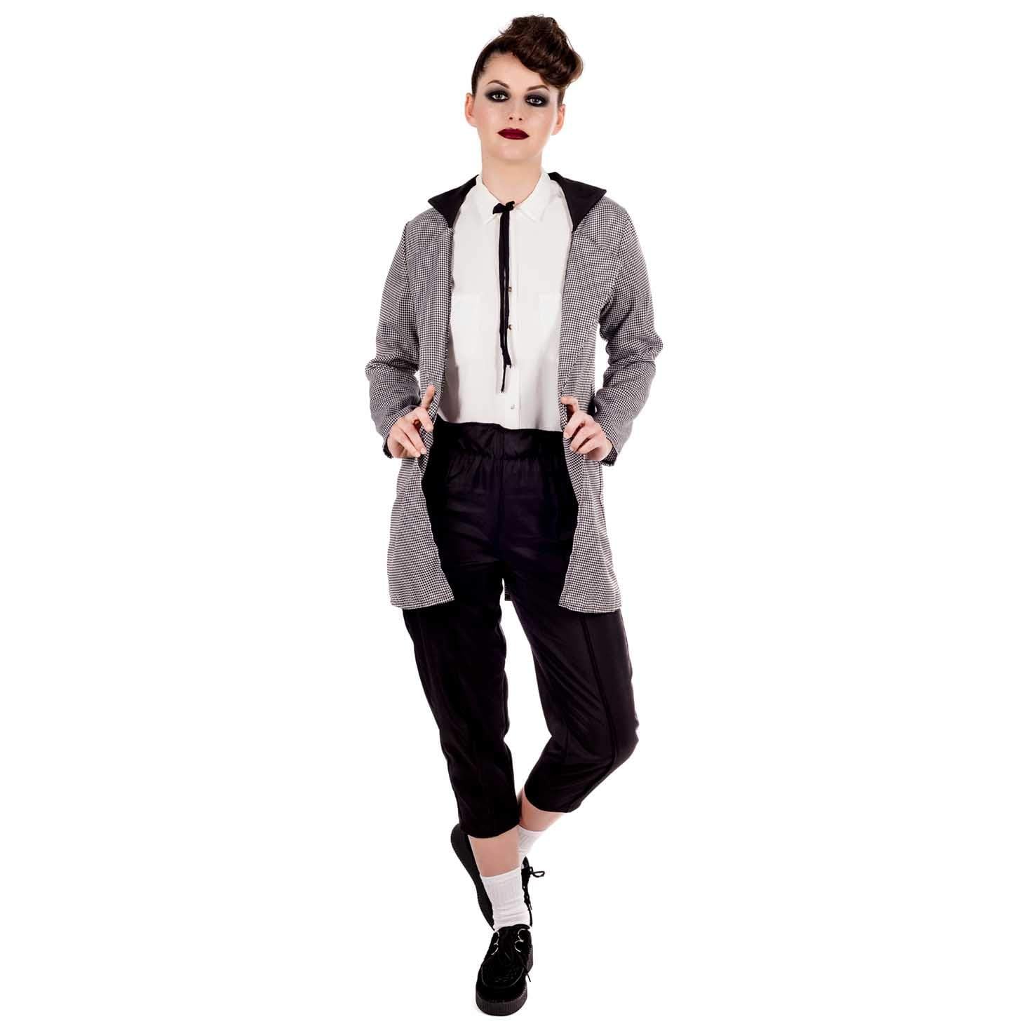 fun shack Womens Teddy Girl Costume Adults 50s Rock N Roll Black & White Outfit - Image 3
