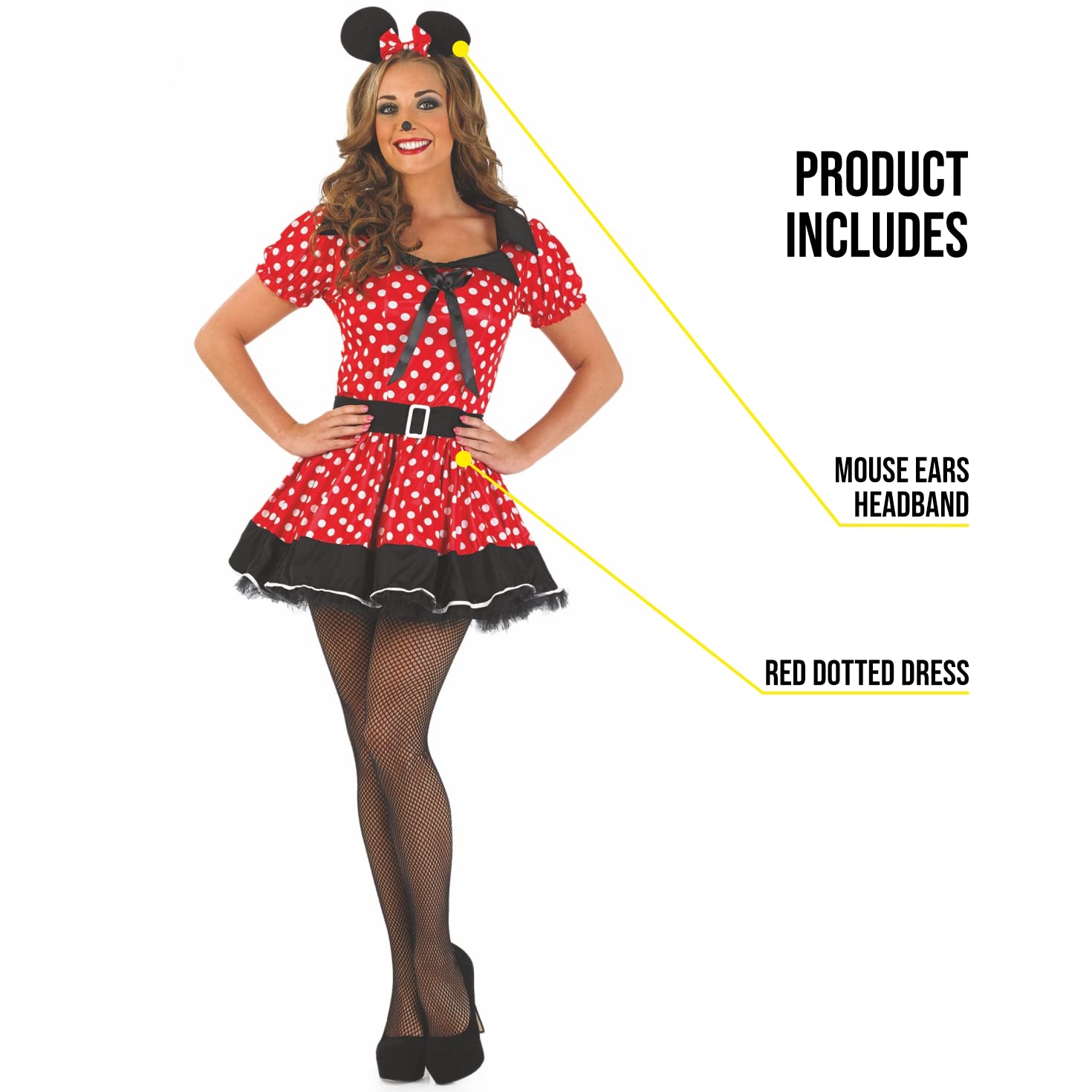 fun shack womens Womens Missy Mouse Red Dress - Image 3
