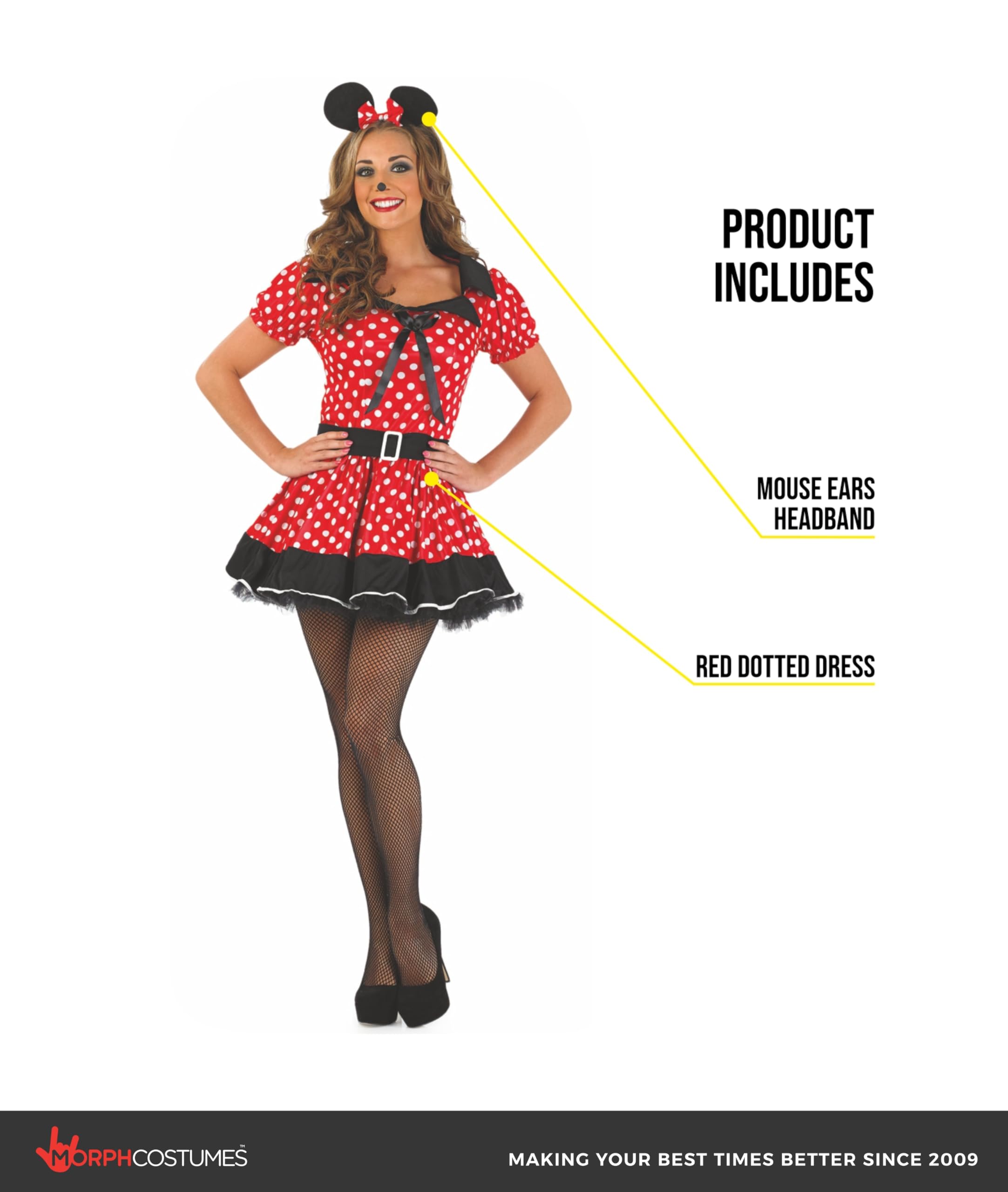 fun shack womens Womens Missy Mouse Red Dress - Image 2