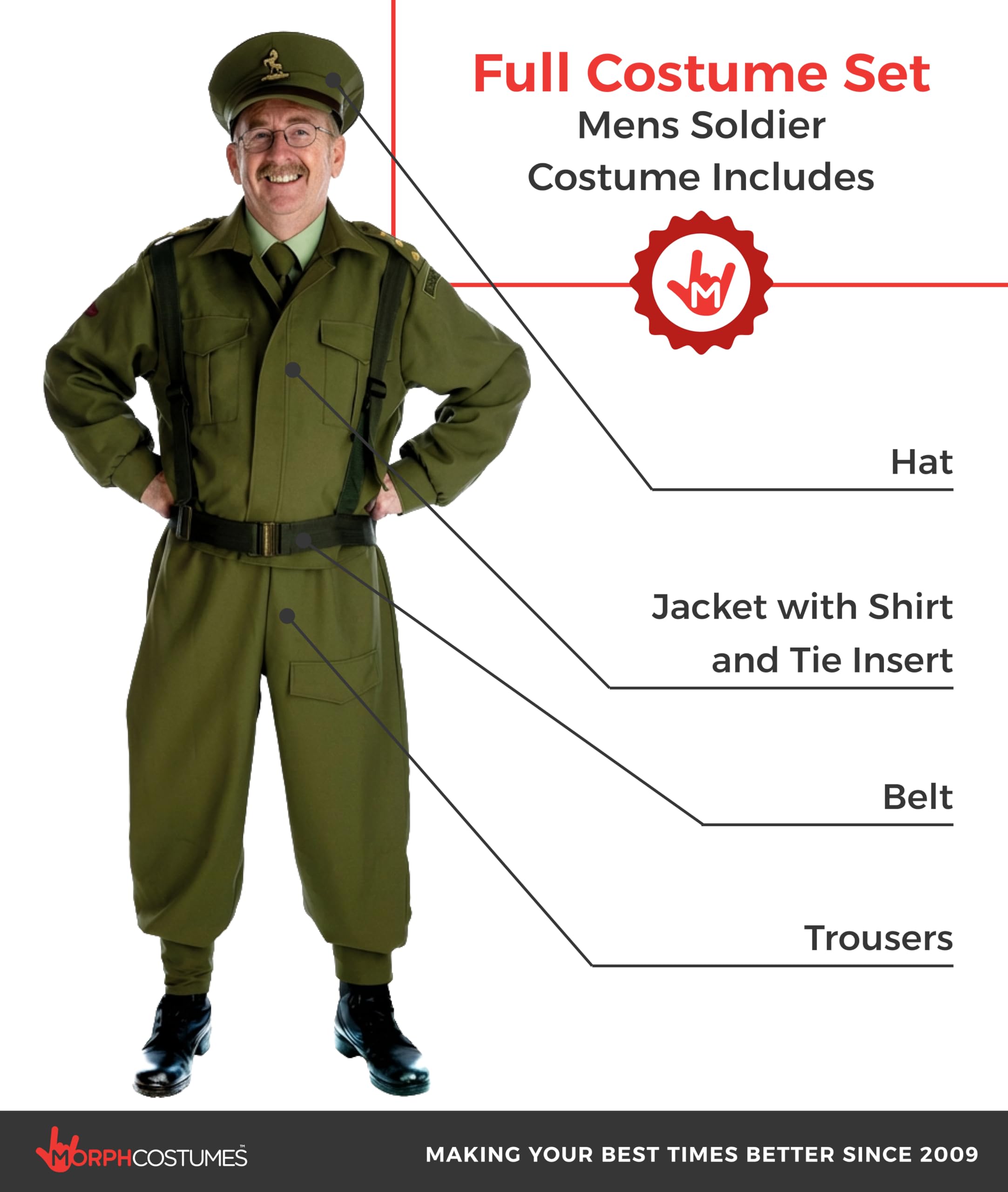fun shack World War 2 Costumes for Men, British Soldier Costume, WW2 Soldier Costume, Army Costumes WW2 - Image 2